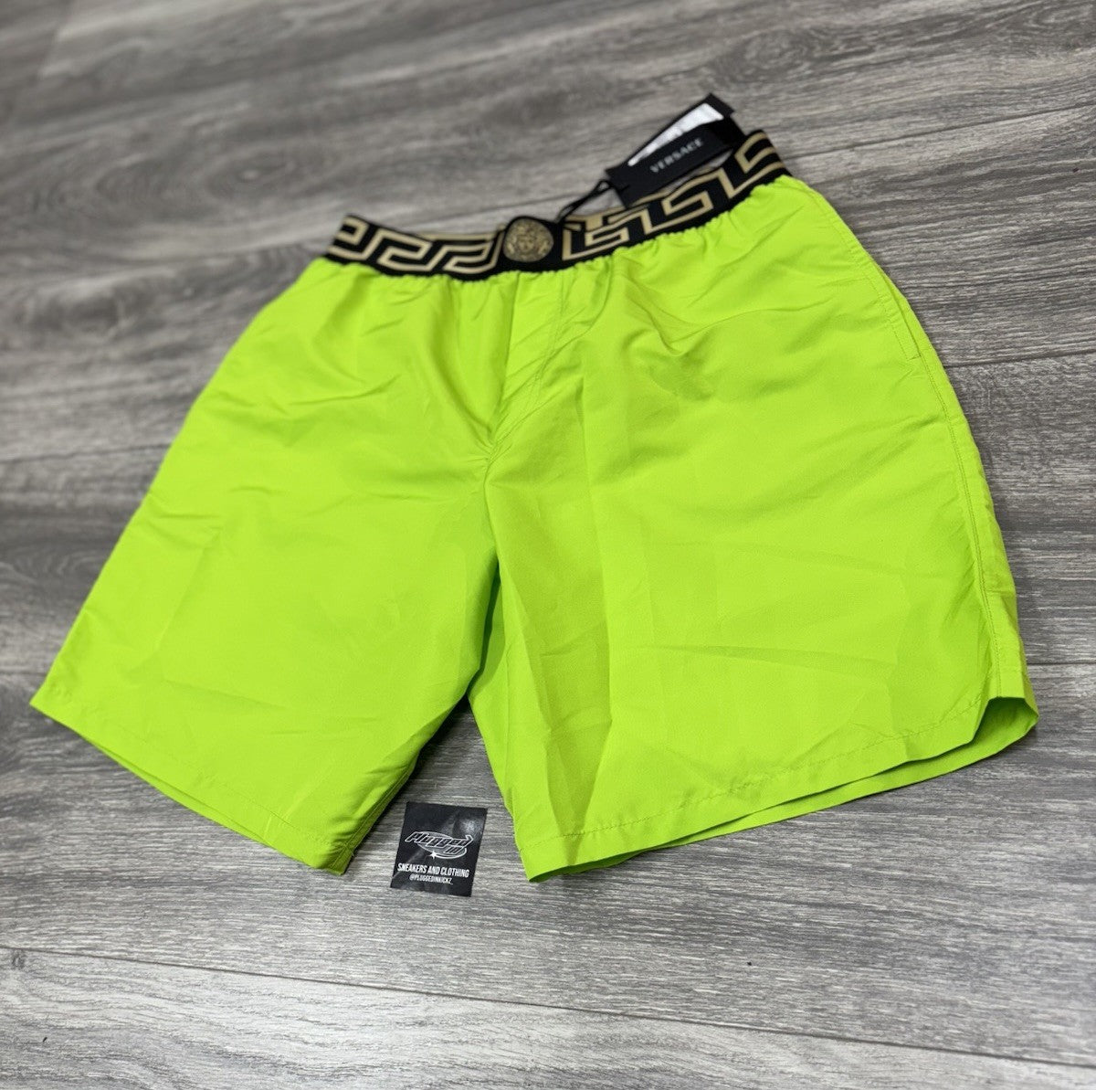 Size 4 - Versace Greca Border Boardshorts ' Green ' | NEW!