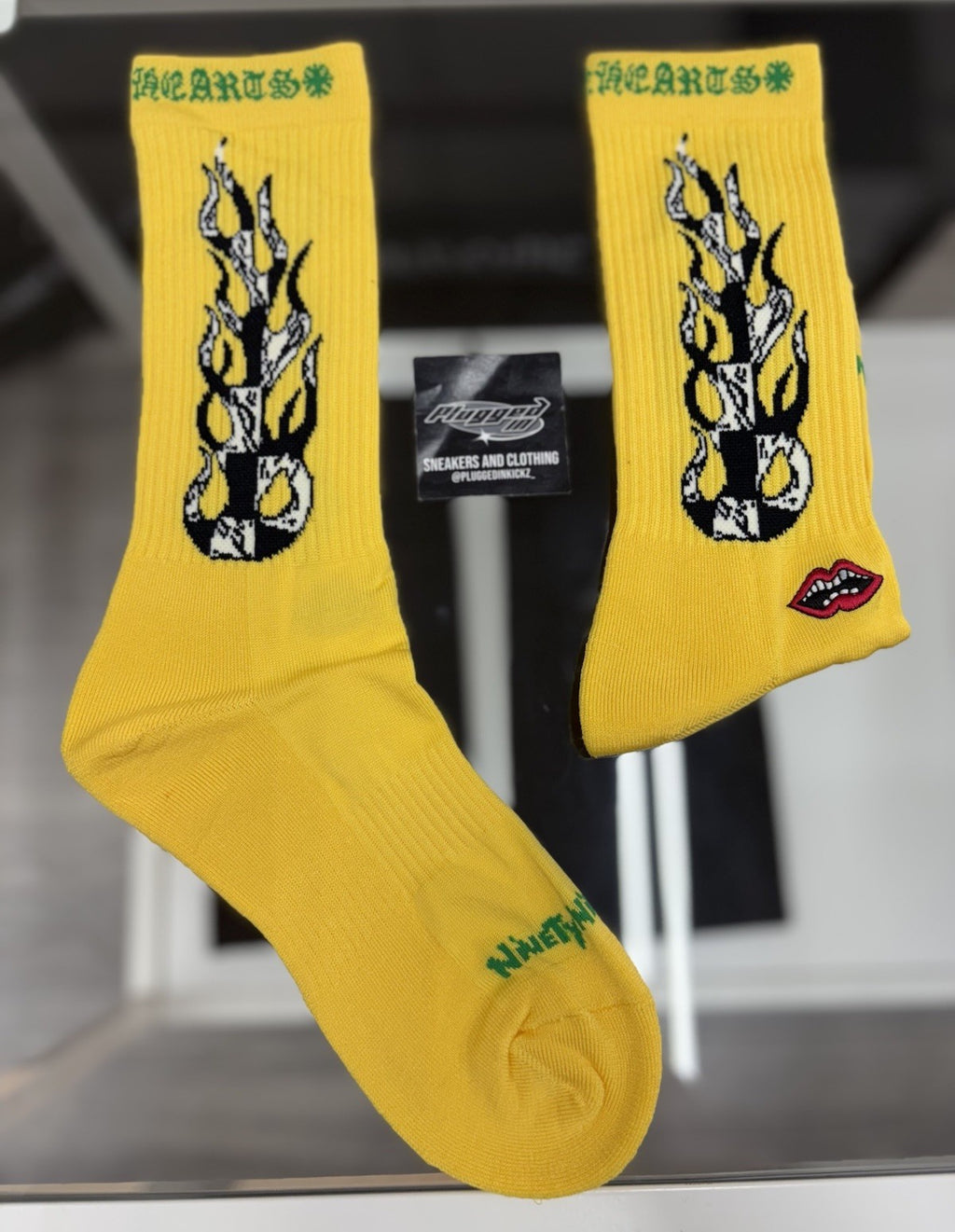 Size Small (4-6 US) - Chrome Hearts X Matty Boy Flame Socks ' Black ' | NEW!