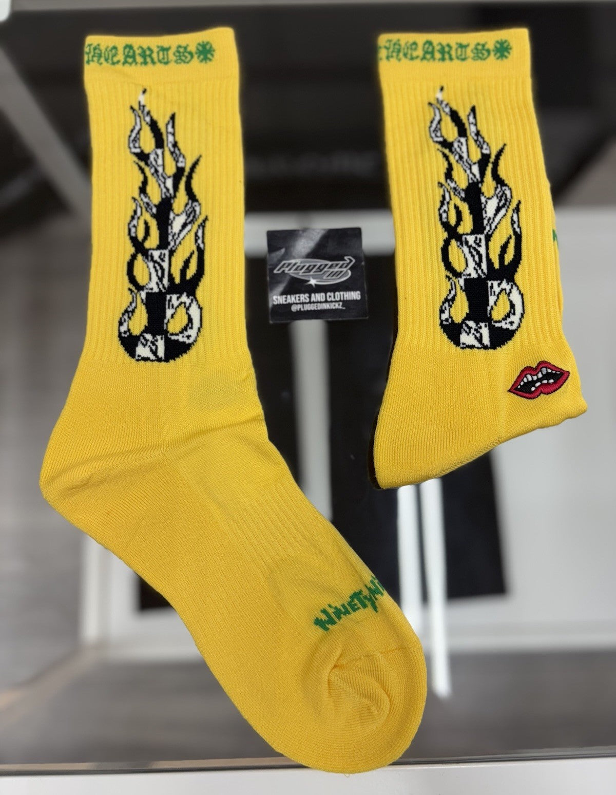 Size Small (4-6 US) - Chrome Hearts X Matty Boy Flame Socks ' Black ' | NEW!