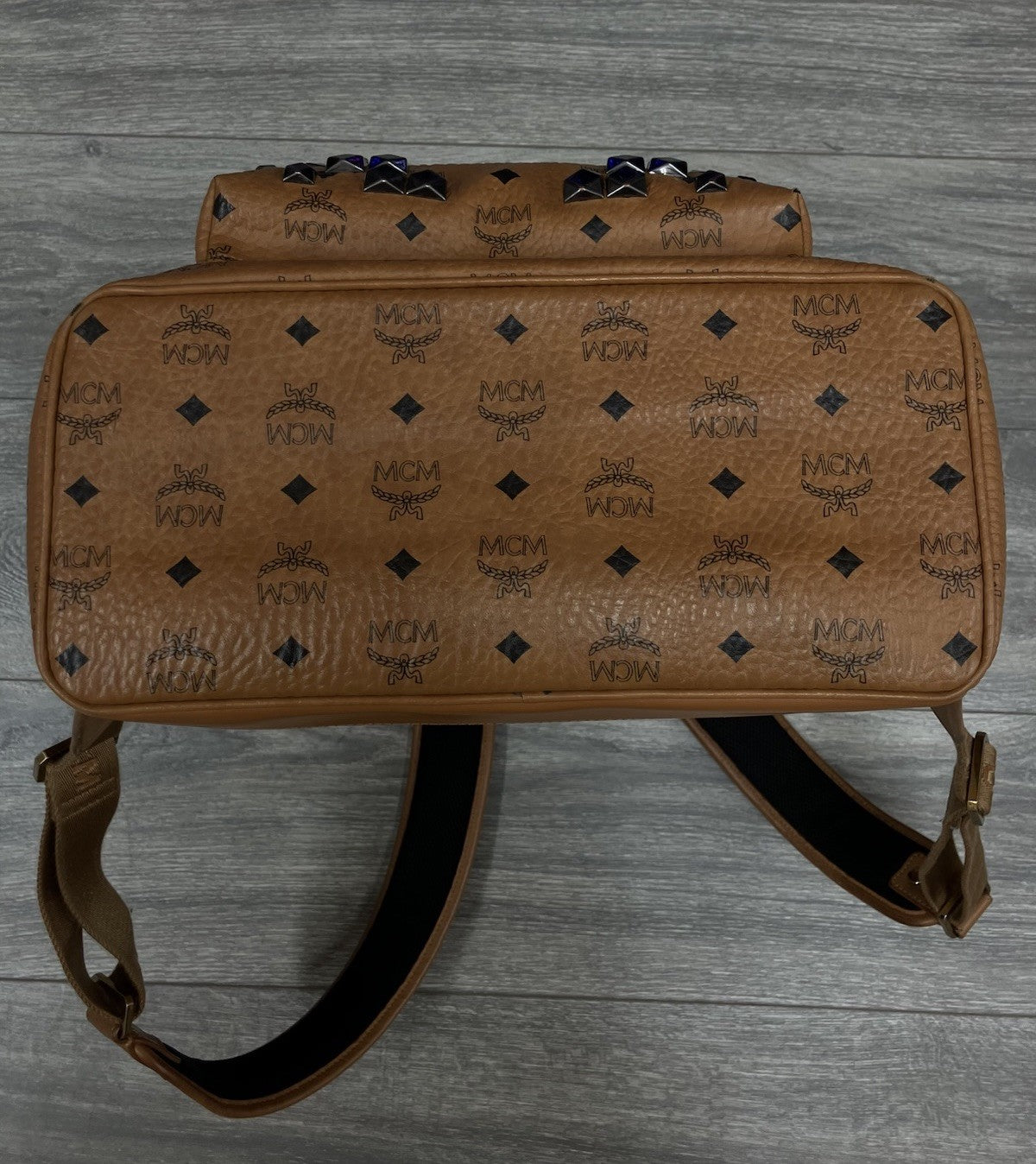 MCM Cognac Stark " M " Studded Backpack | GREAT CONDITION!