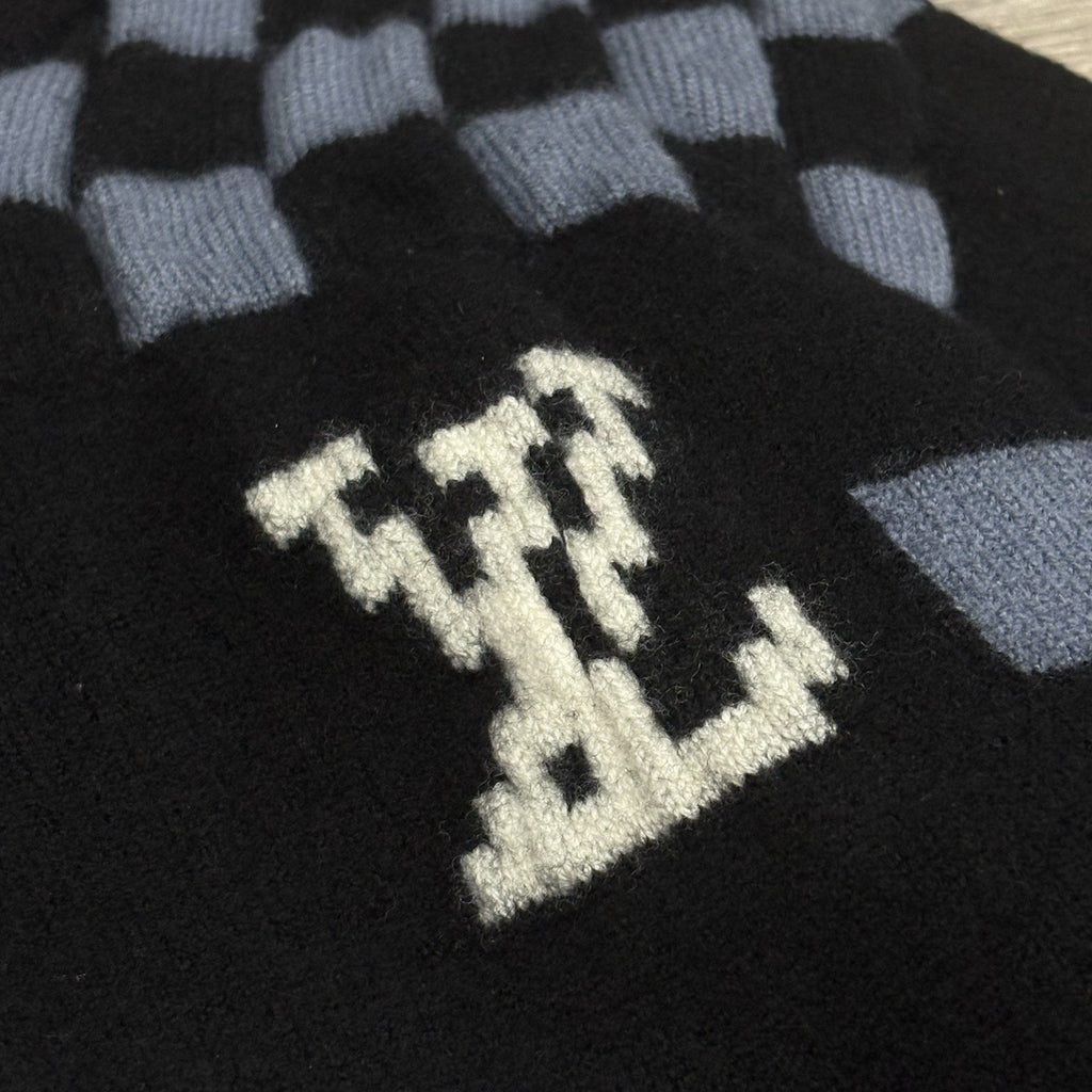 Size L - Louis Vuitton Fair Isle Macro Knit Sweater ' Black Blue ' | SUPER CLEAN