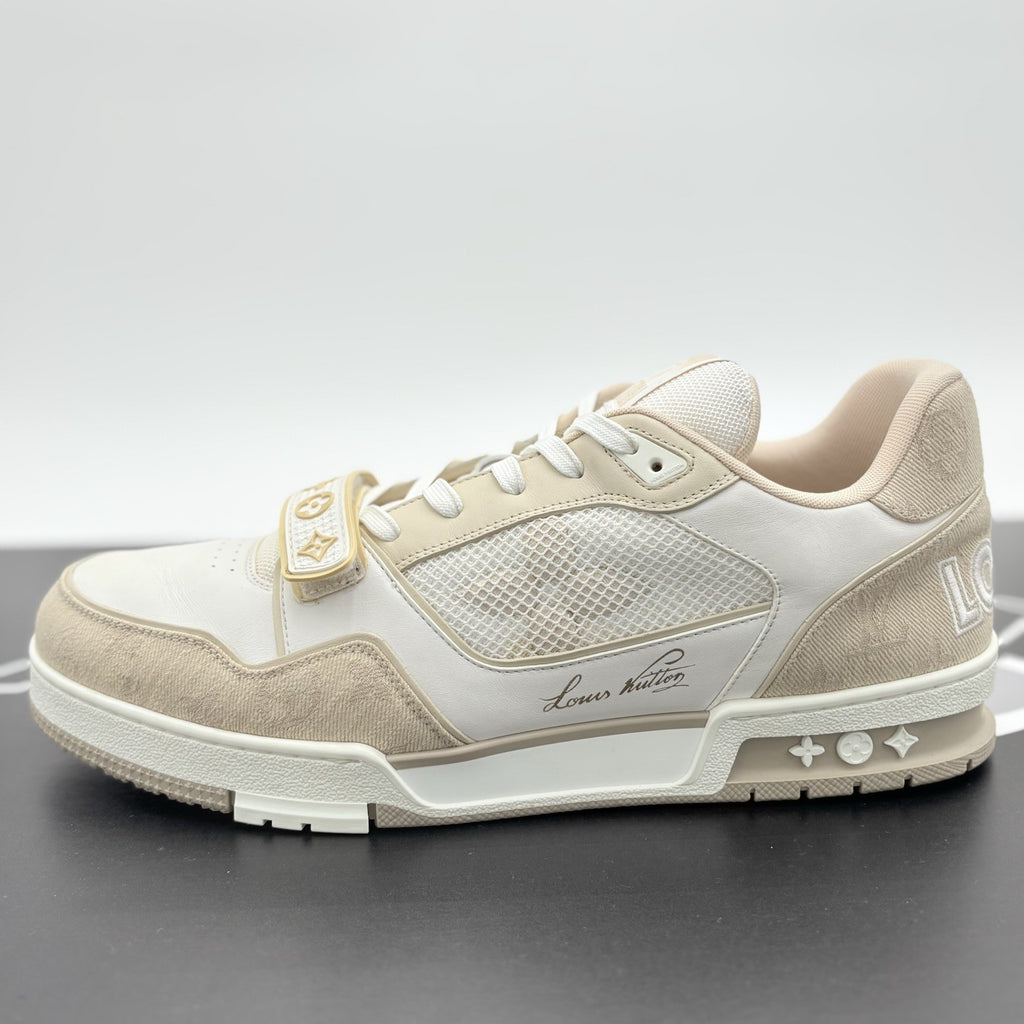 Size 11 LV (12-12.5 US) Louis Vuitton Trainer Strap ' Beige ' | SUPER CLEAN!