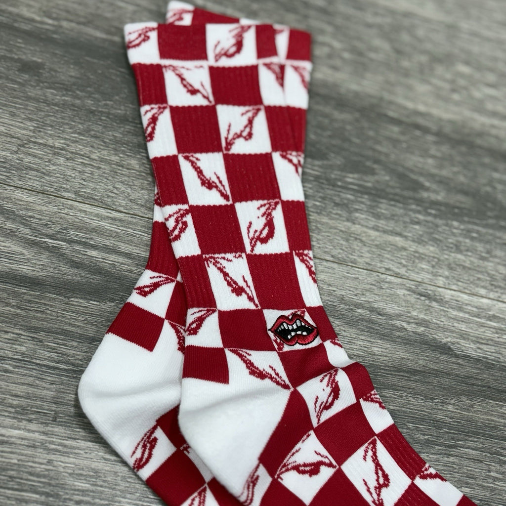 Size Large (9-13 US) - Chrome Hearts Matty Boy 99 Eye Socks ' Red ' | NEW!