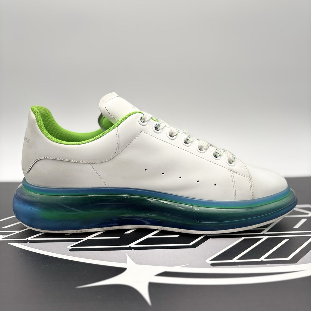 Size 45 (12 US) Alexander McQueen ' Transparent Sole White, Lime '