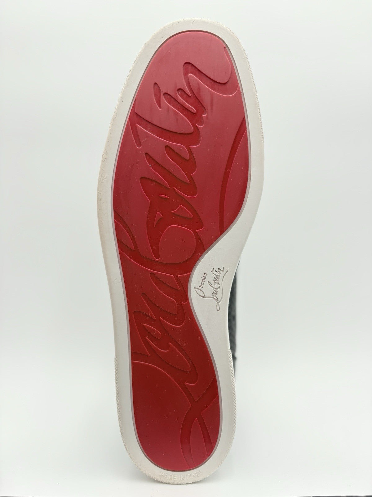 Size 45 (12 US) Christian Louboutin Low Leather Sneaker ' Black ' | SUPER CLEAN!