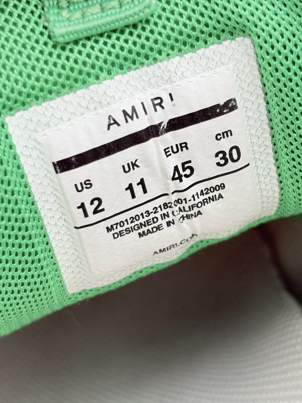 Size 45 (12 US) - Amiri Bone Runner ' Tennis Green ' | SUPER CLEAN!