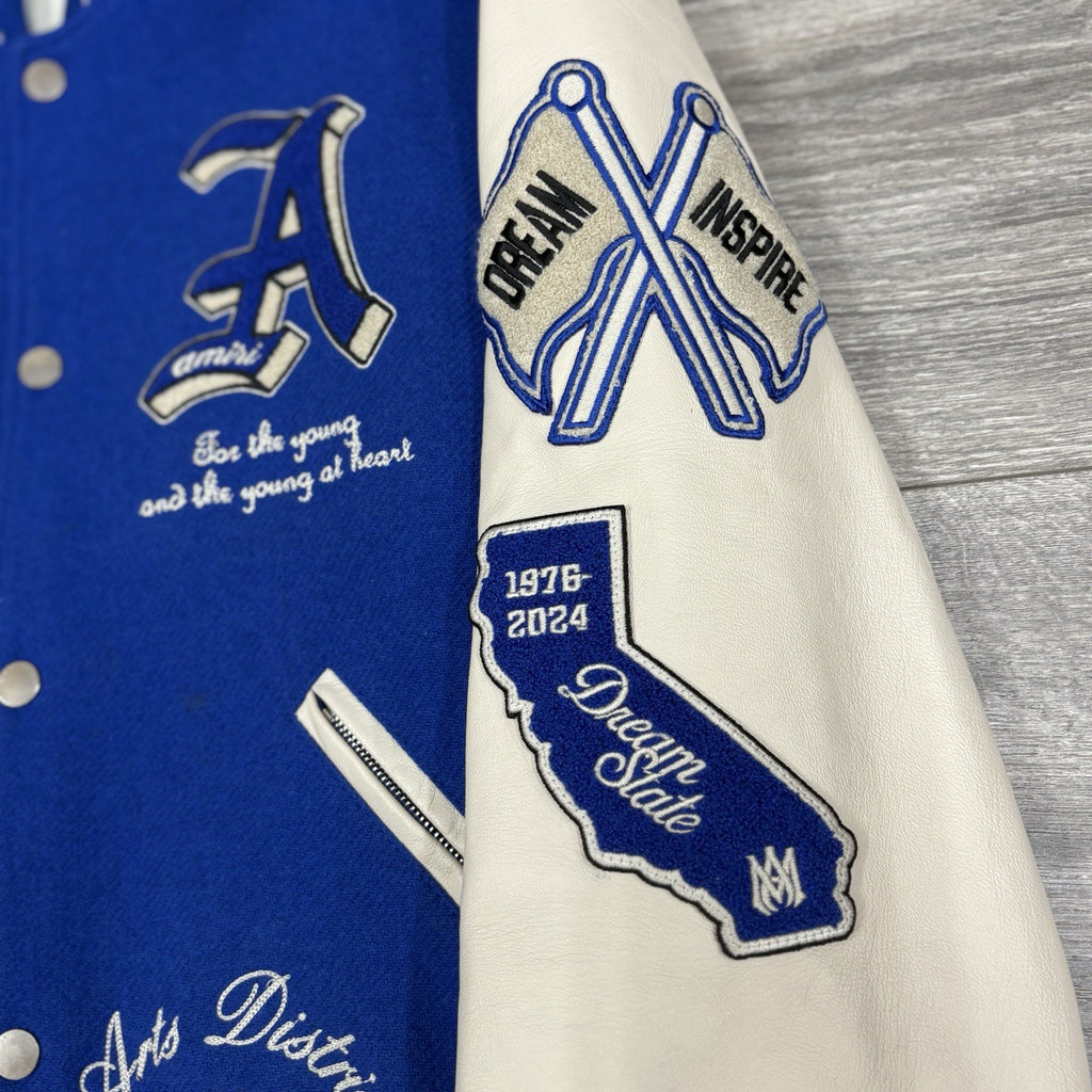 Size Large - Amiri Dream Team Varsity Jacket ' Blue ' | WORN 3x | 100% AUTHENTIC