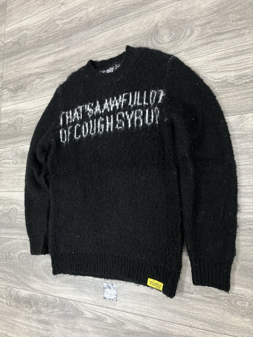 Size L - That’s A Awful Lot Of Cough Syrup Mohair Sweater ' Black ' | BRAND NEW!