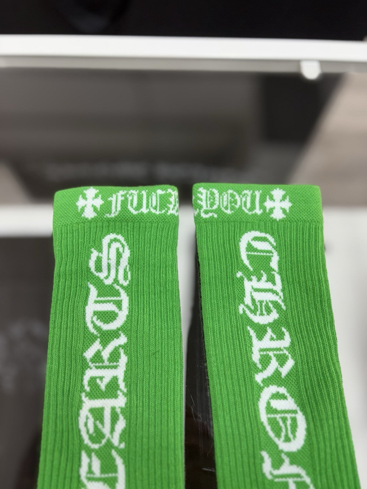 Size Large (9-13 US) - Chrome Hearts Socks ' Green ' | NEW!
