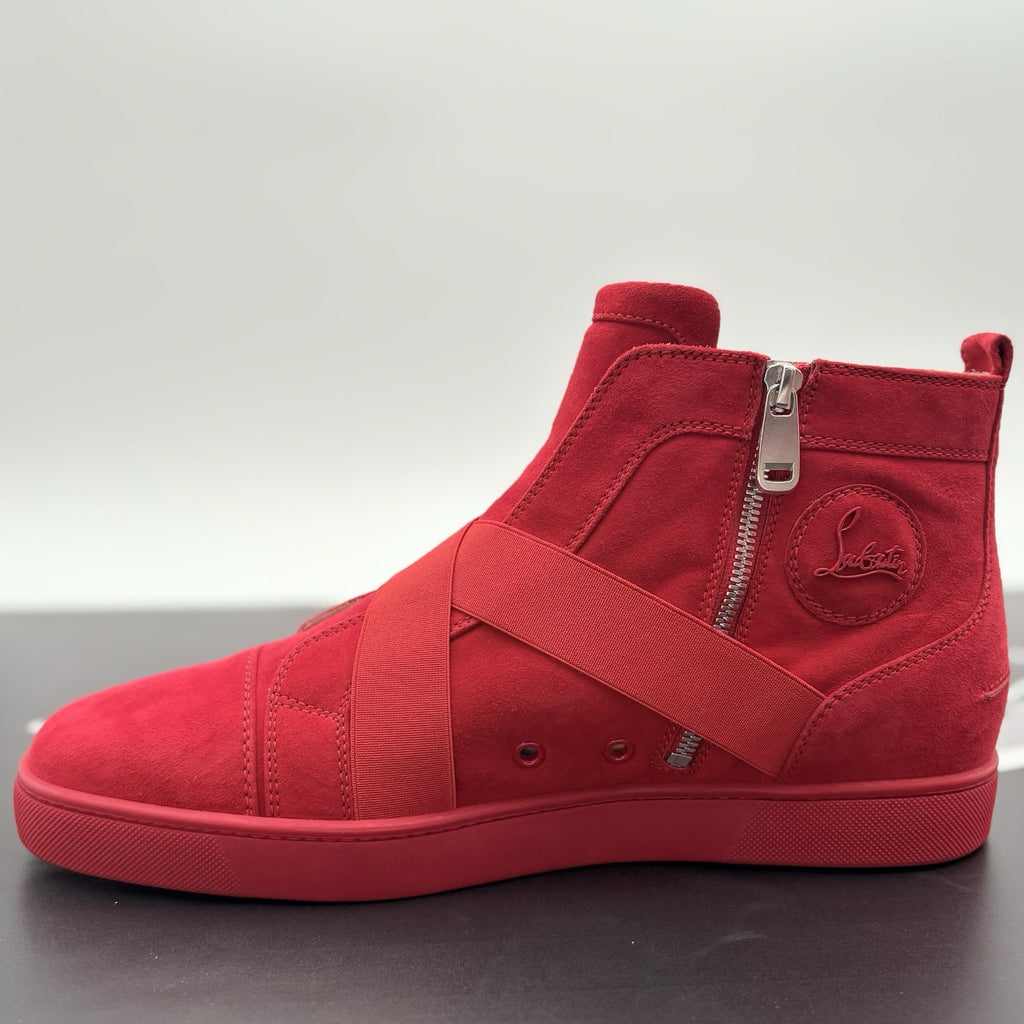 Size 45.5 (12.5 US) - Christian Louboutin Suede Cross Strap ' Red ' | BRAND NEW!