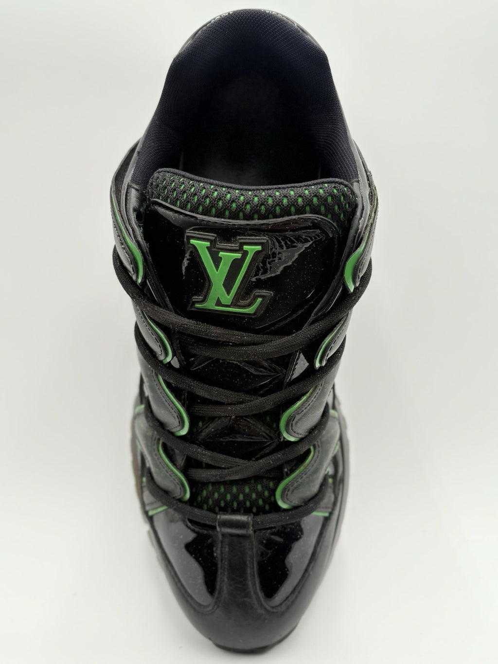 Size 7.5 LV (8.5-9 US) Louis Vuitton Digital Zig Zag Sneaker ' Black Green '