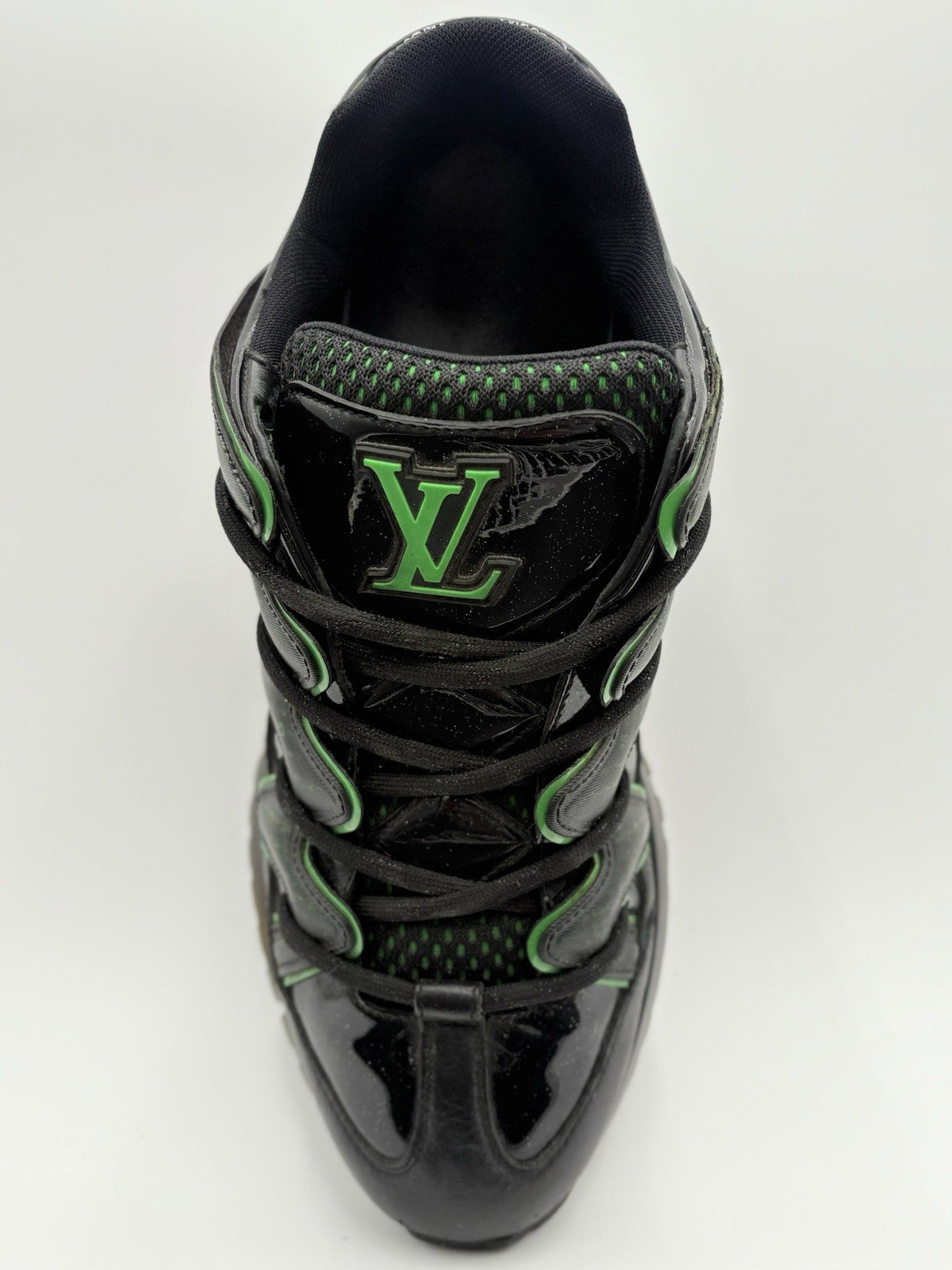 Size 7.5 LV (8.5-9 US) Louis Vuitton Digital Zig Zag Sneaker ' Black Green '