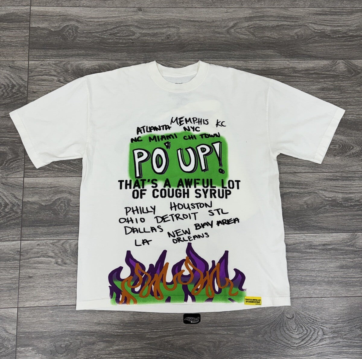 Size L - Awful Lot Of Cough Syrup Po’ Up! Shirt ‘ Cream ‘ | BRAND NEW!