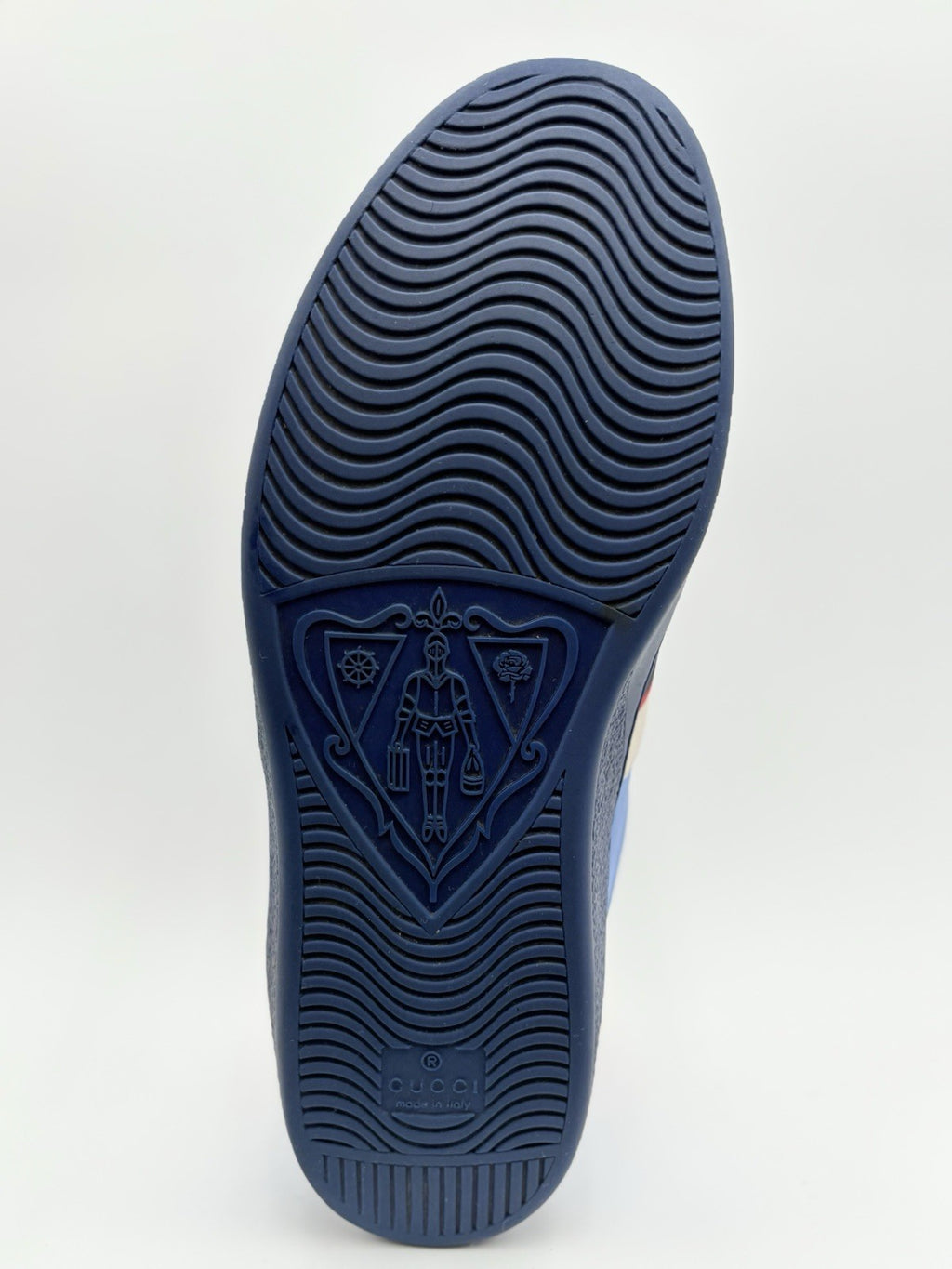 Size 7 G (7.5 US) - Gucci Ace Stripe Leather ' Blue ' | GOOD CONDITION!
