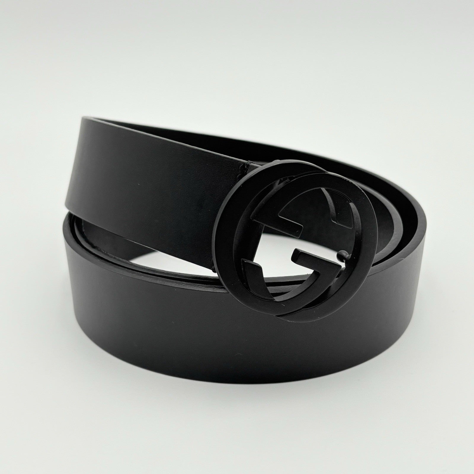 Gucci Belt GG Leather Interlocking Buckle ' Black ' | ONLY WORN 1-3x !