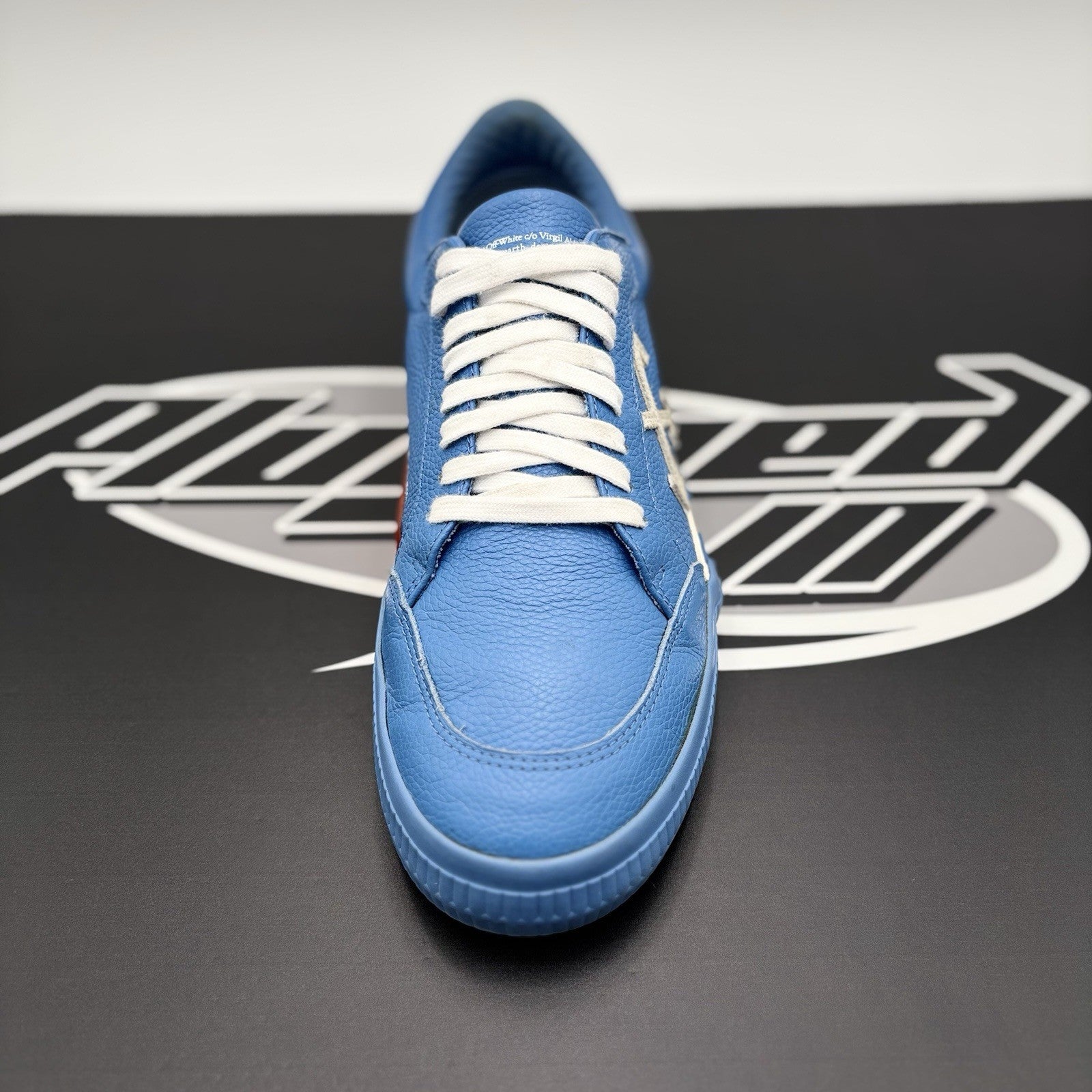 Size 43 (10 US) - Off-White Vulc Leather ' Blue, White ' | GREAT CONDITION!