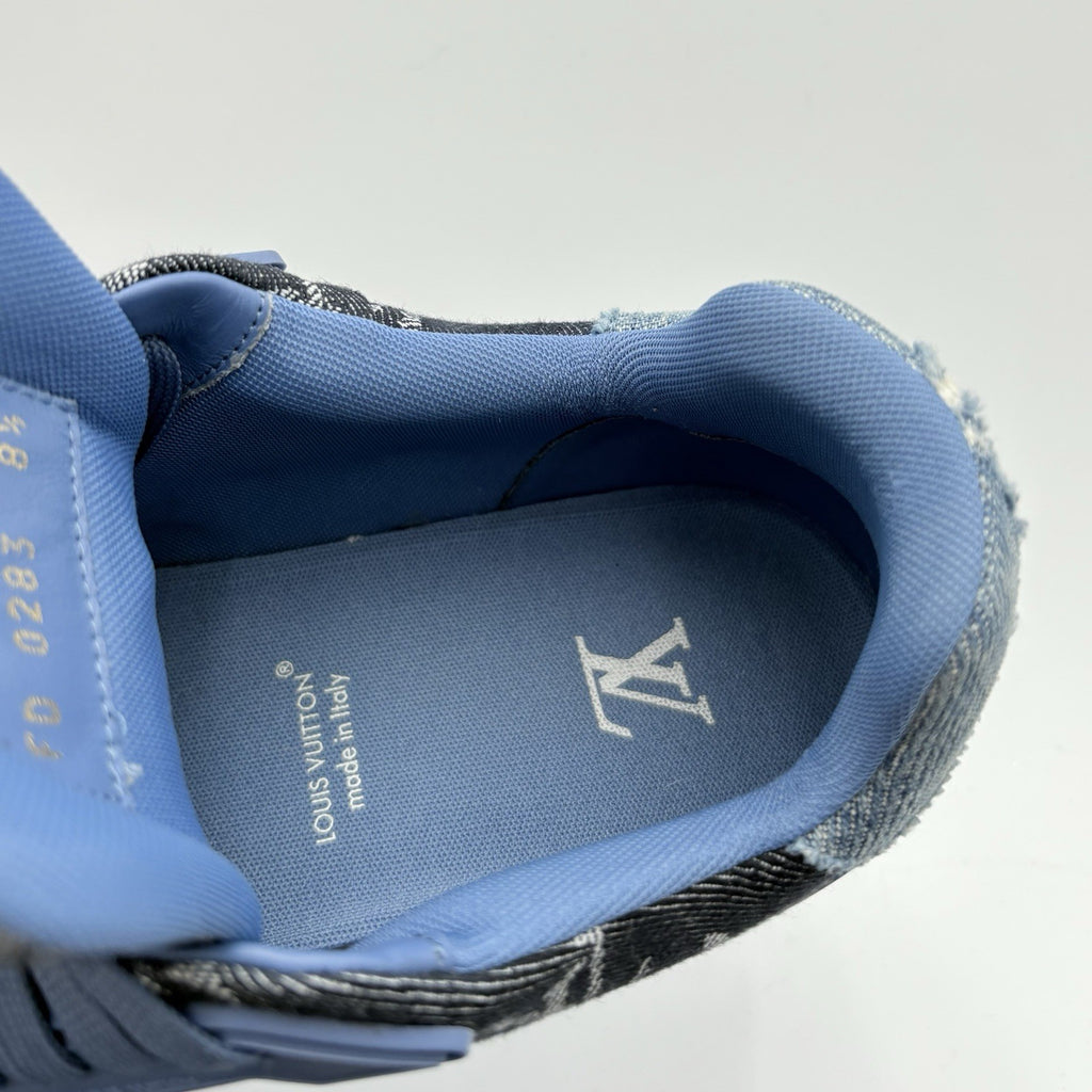 Size 8.5 LV (9.5-10 US) Louis Vuitton Trainer ' Monogram Blue Denim ' | CLEAN!