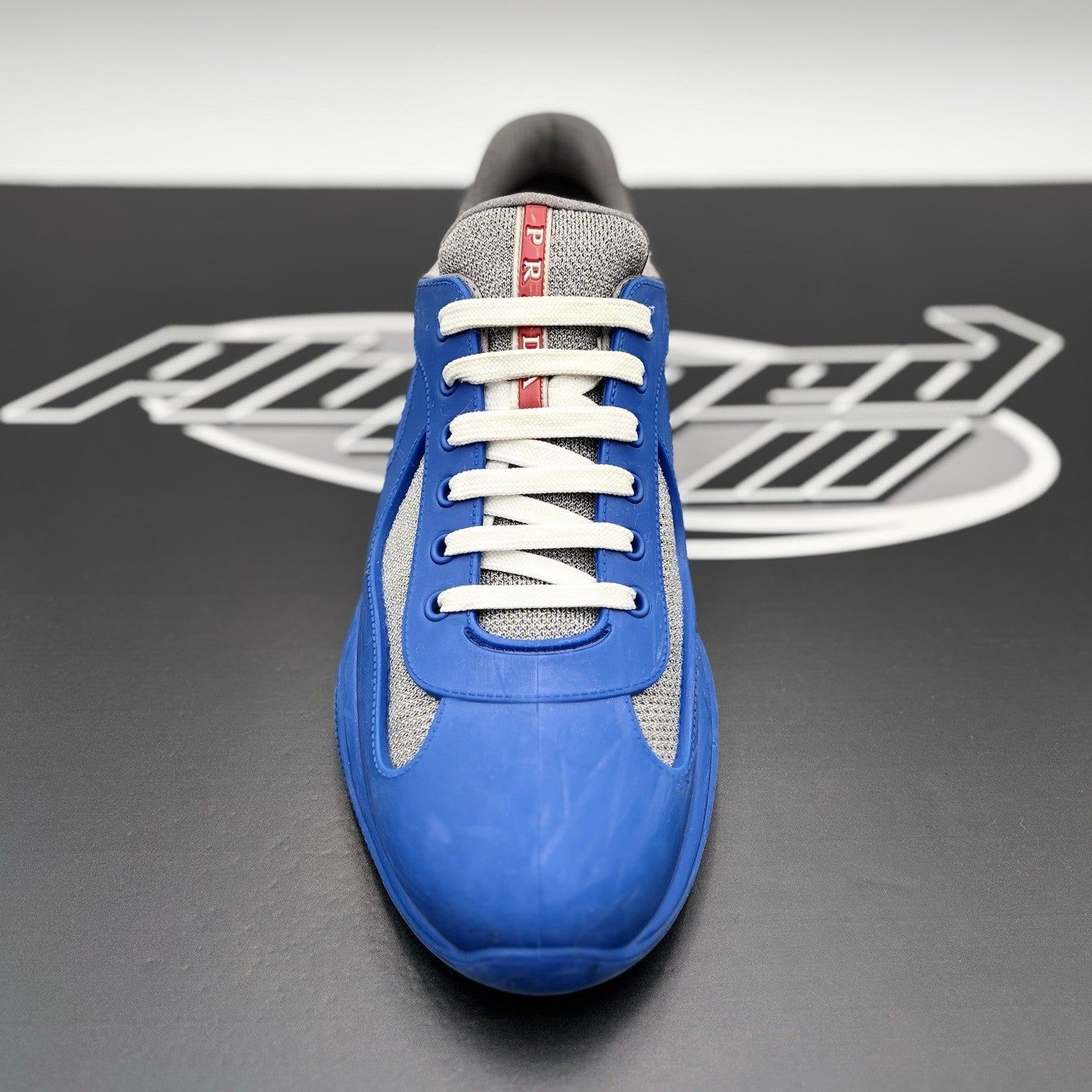Size 45 (12 US) - Prada America's Cup Soft Rubber ' Blue ' | GOOD!