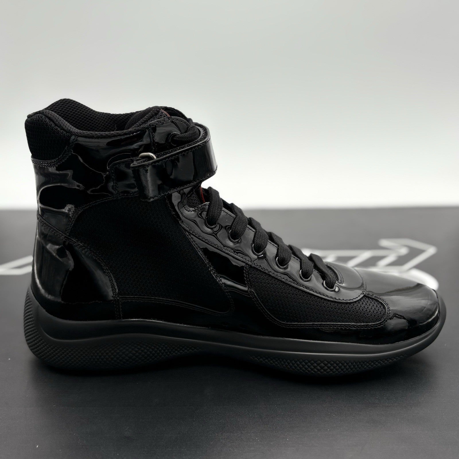 Size 10.5 UK (11.5 US) - Prada Cup High Top ' Black ' | BRAND NEW!