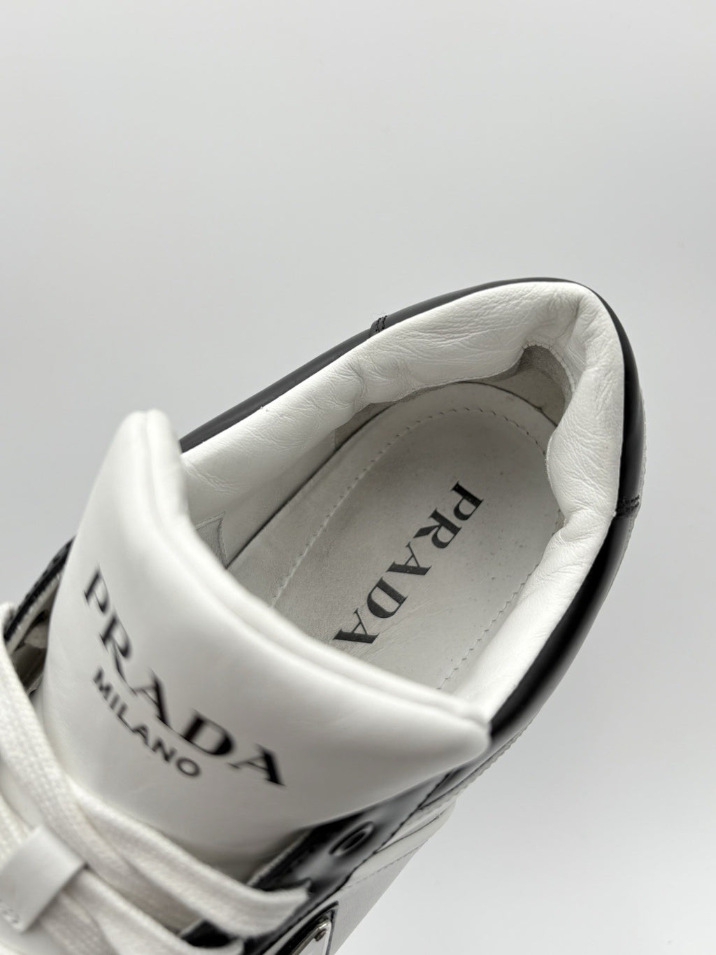 Size 11 UK (12 US) - Prada Downtown Low Leather ' Black White ' | SUPER CLEAN!