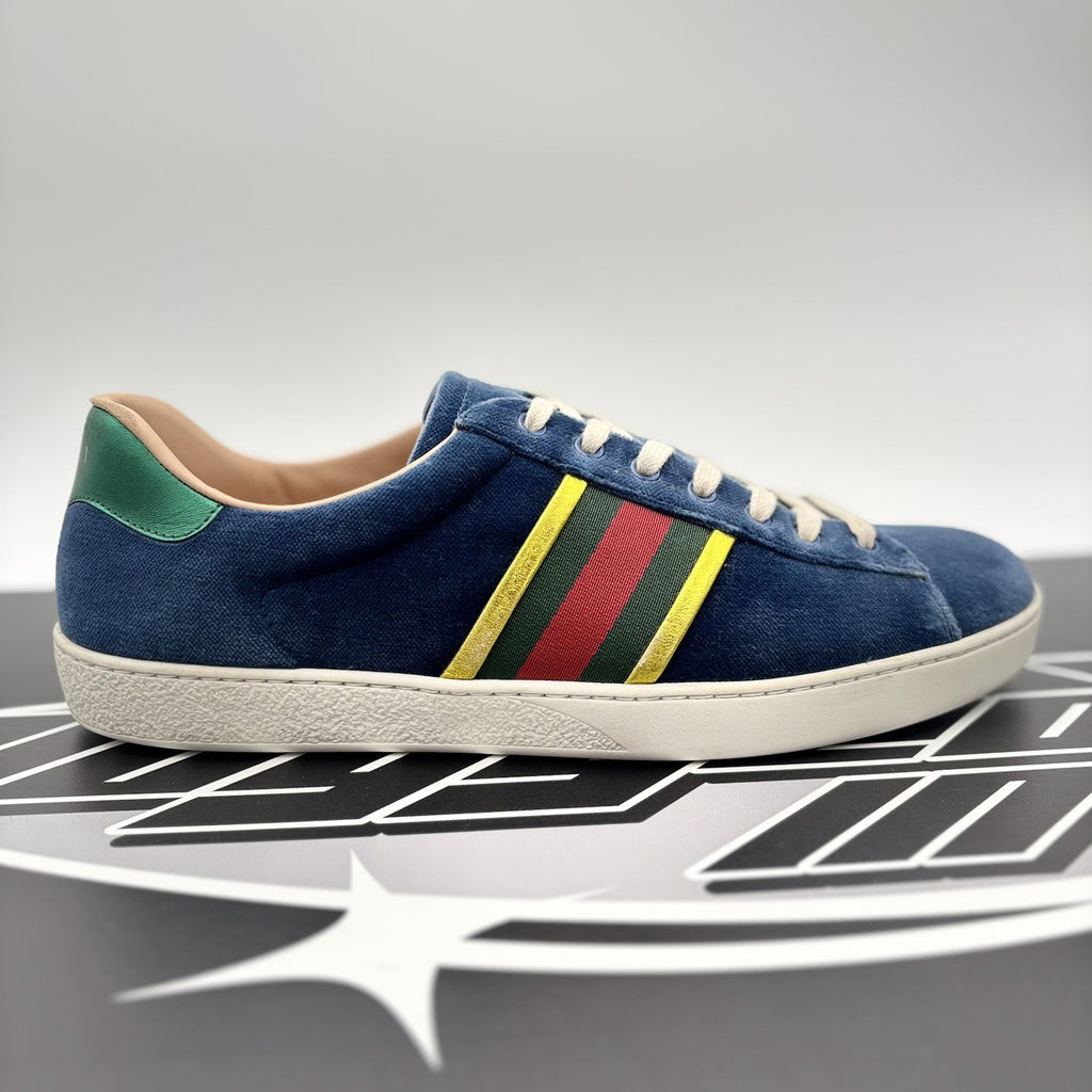 Size 9 G (9.5 US) - Gucci Ace ‘ Velvet Blue ‘ | GOOD CONDITION!