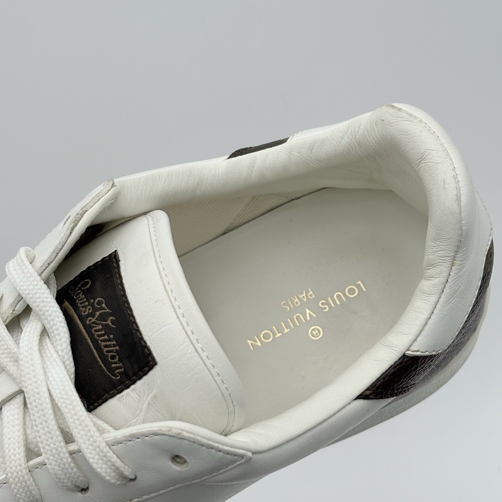 Size 9 LV (10-10.5 US) - Louis Vuitton Rivoli Leather  ' White Brown ' | GOOD!