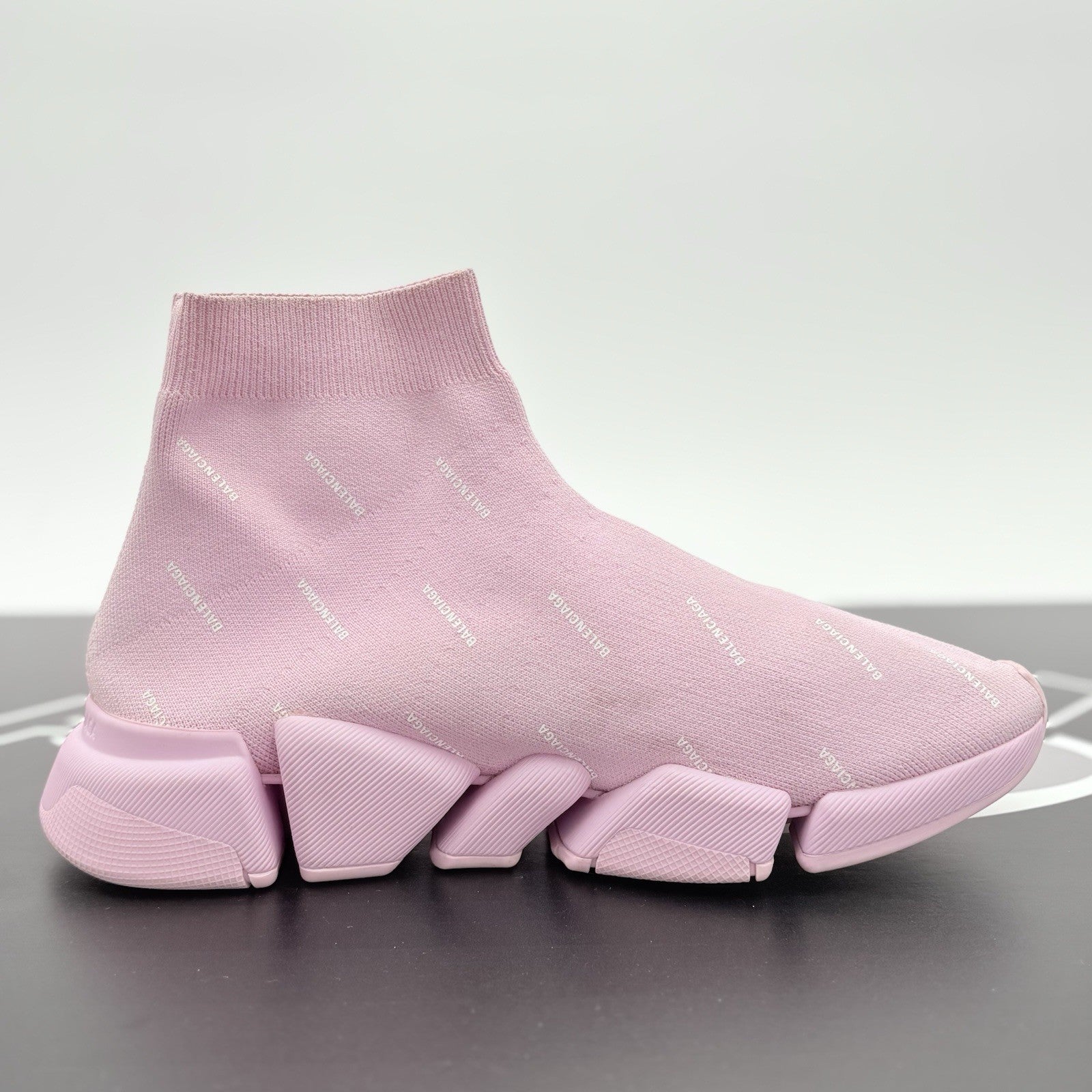 Size 41 - Balenciaga Speed 2.0 Logo All Over ' Pink ' | GREAT CONDITION!