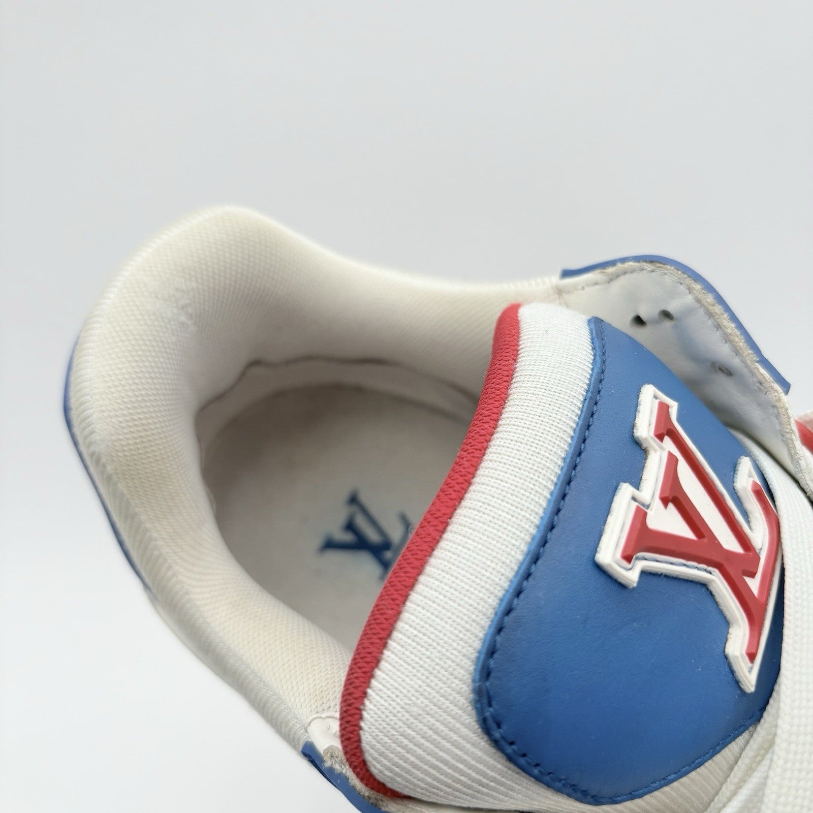 Size 9.5 LV (10.5-11 US ) Louis Vuitton Trainer ' White Red Blue ' | GOOD COND