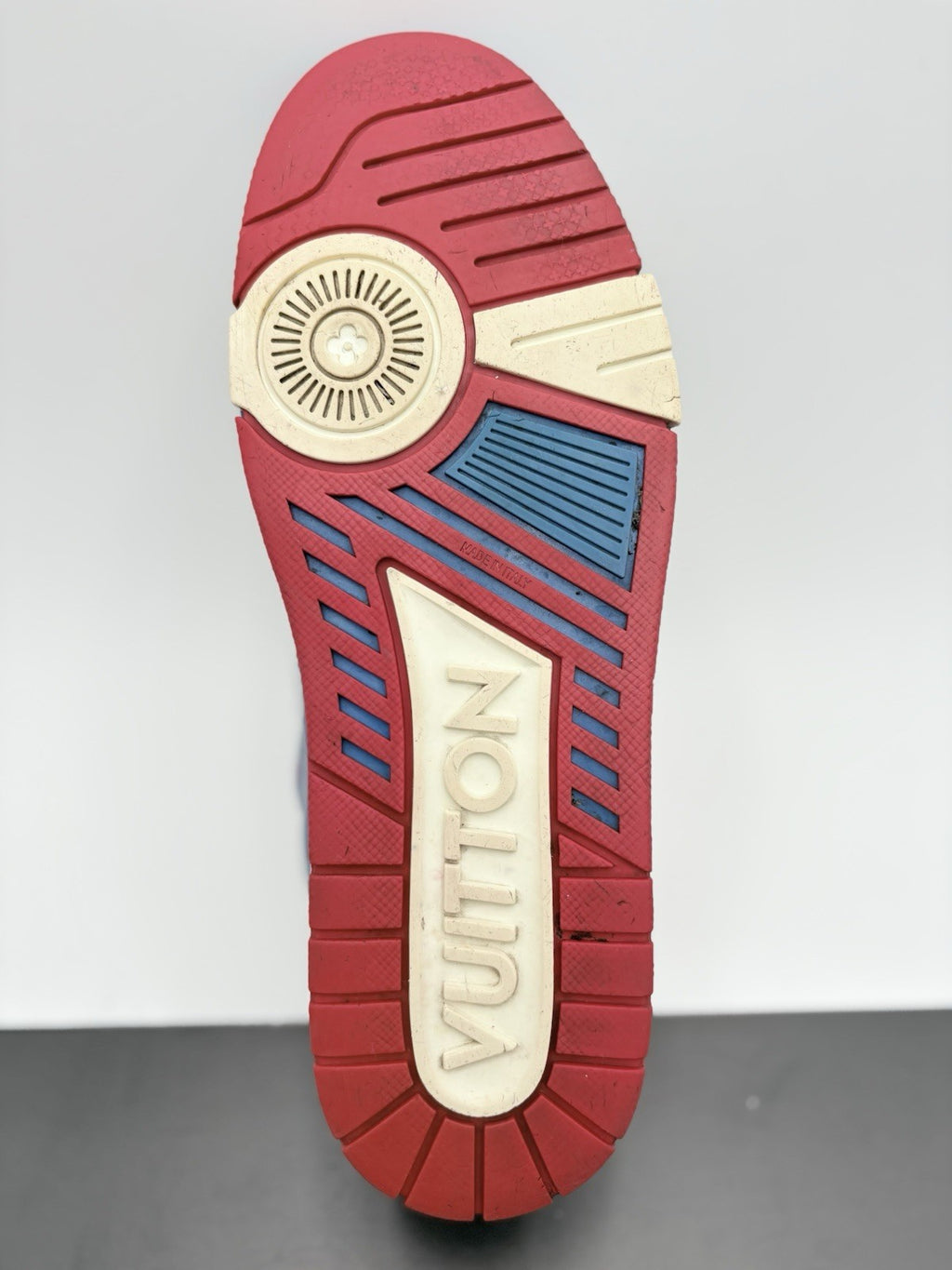 Size 9.5 LV (10.5-11 US ) Louis Vuitton Trainer ' White Red Blue ' | GOOD COND