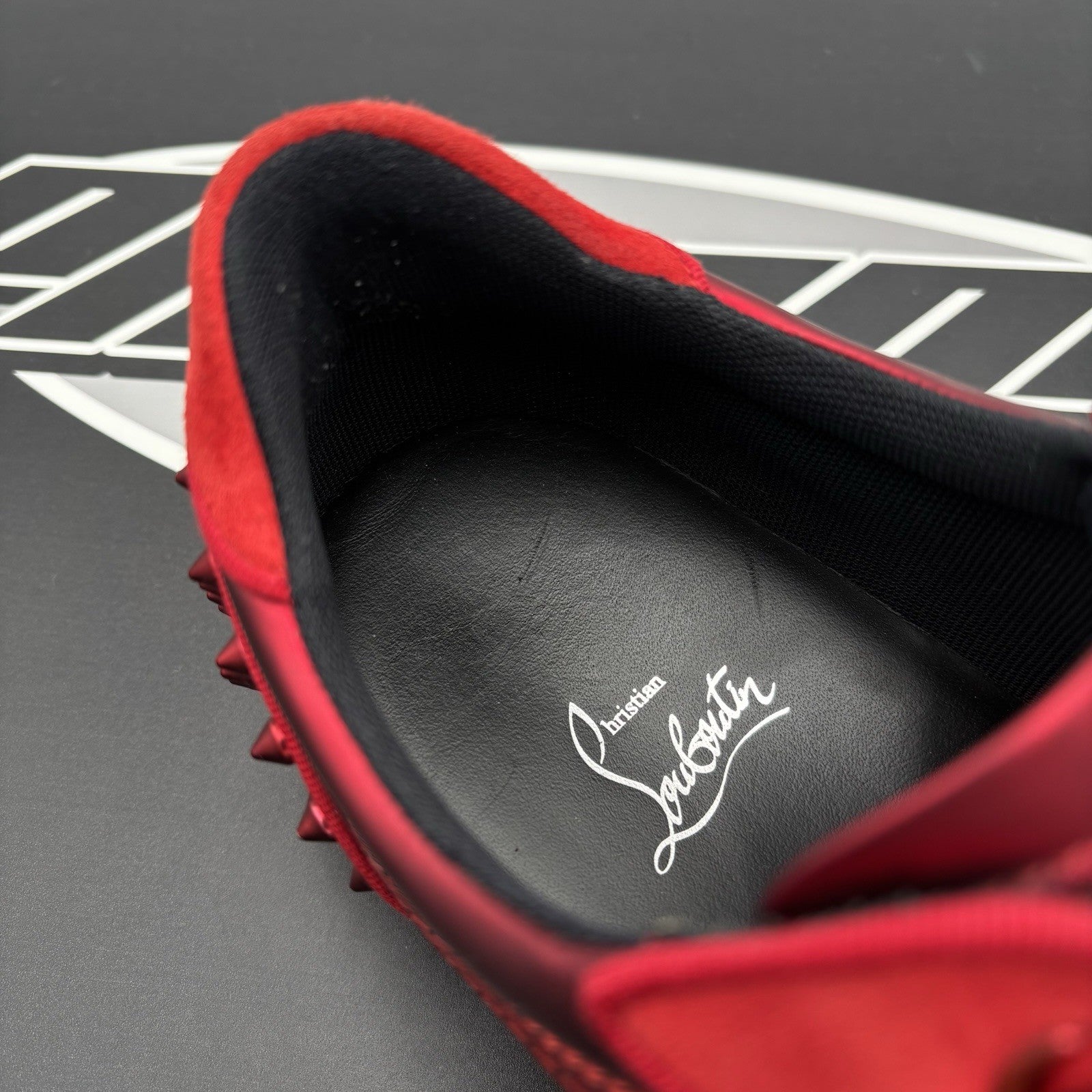Size 43 (10 US) Christian Louboutin Low Spiked  ' Black Red ' | EXCELLENT!