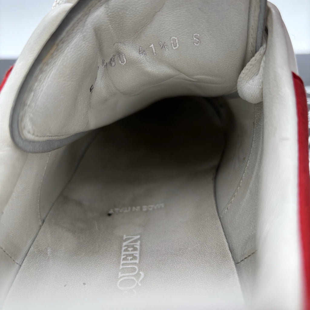 Size 41.5 (8.5 US) Alexander McQueen Oversized ‘ White, Red ' | GOOD COND!