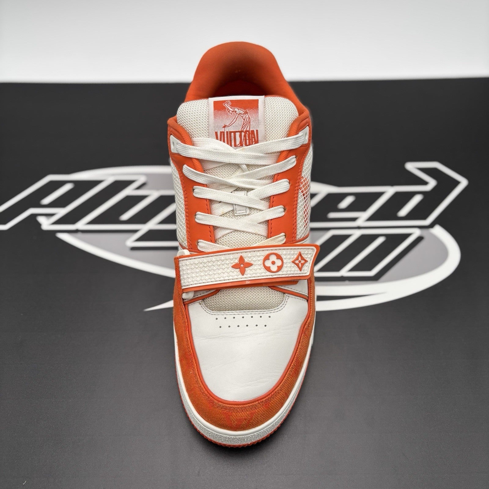 Size 9 LV (10-10.5 US) Louis Vuitton Trainer Strap ' Orange ' | GREAT CONDITION!
