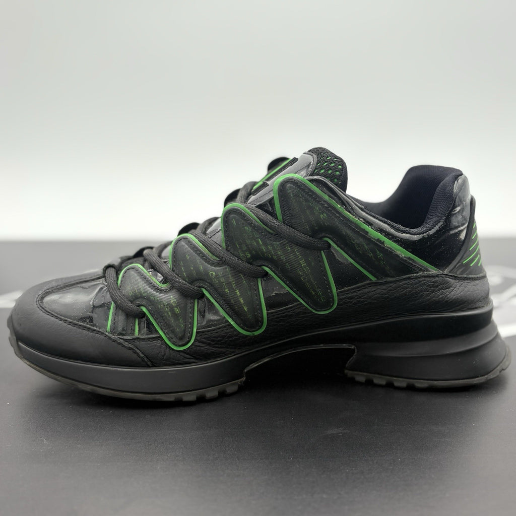 Size 7.5 LV (8.5-9 US) Louis Vuitton Digital Zig Zag Sneaker ' Black Green '