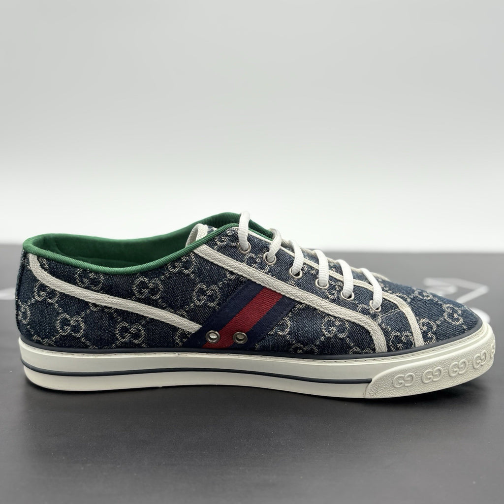 Size 11 G (11.5 US) - Gucci Tennis 1977 Denim GG Print Sneaker | GREAT CONDITION