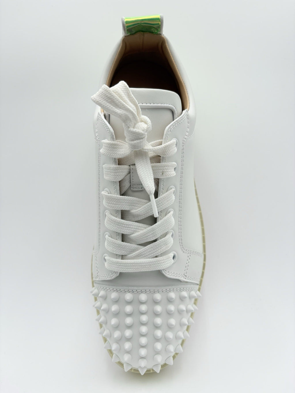 Size 42 (9 US) - Christian Louboutin Spikes ' White Iridescent ' | SUPER CLEAN!