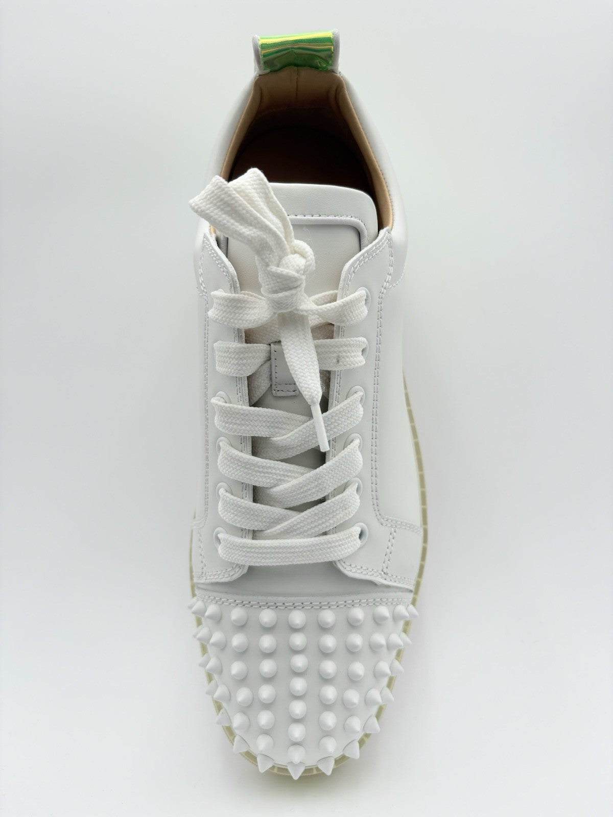 Size 42 (9 US) - Christian Louboutin Spikes ' White Iridescent ' | SUPER CLEAN!