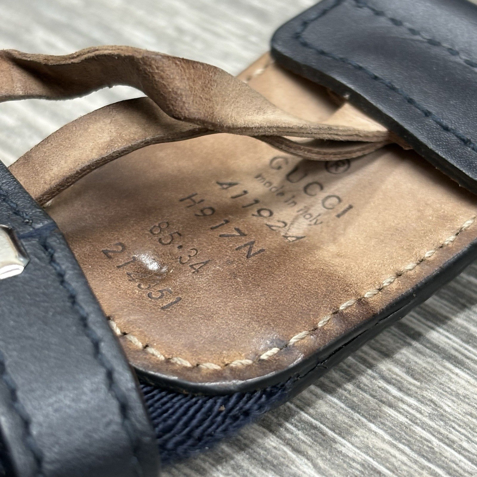 Gucci GG Buckle Web Belt ' Blue Red '