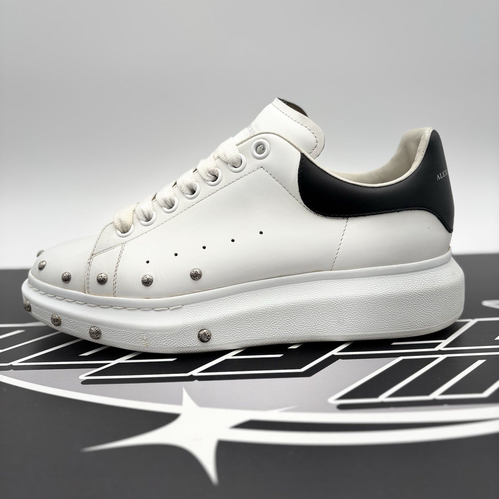 Size 41 (8 US) - Alexander McQueen Oversized Studded ' White Black ' | GREAT!