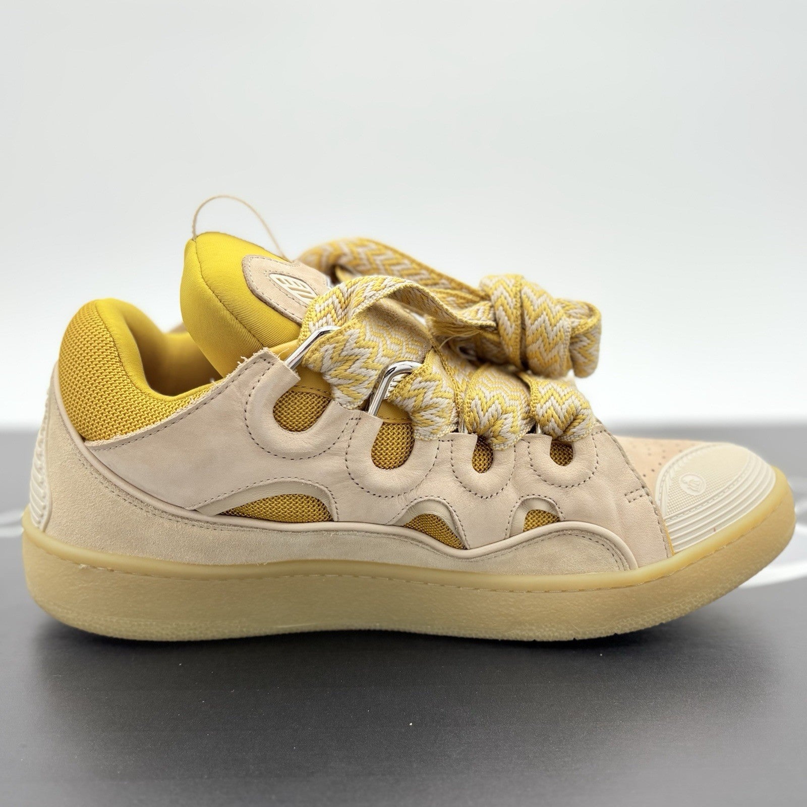 Size 45 (12 US) - Lanvin Curb Sneaker ' Beige Yellow ' | EXCELLENT CONDITION!