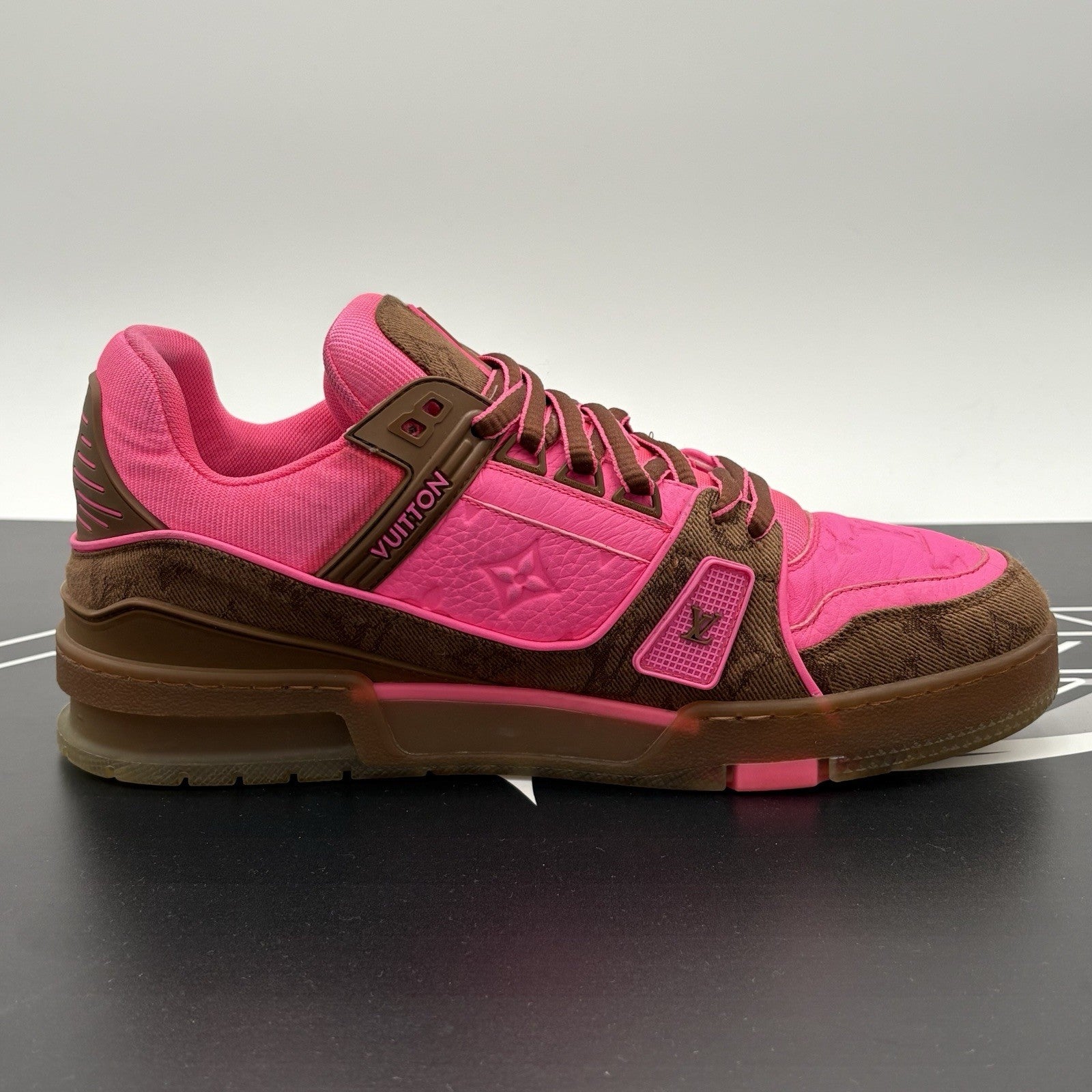 Size 8 LV (9-9.5 US) Louis Vuitton Trainer ' Pink Brown ' | GREAT CONDITION!