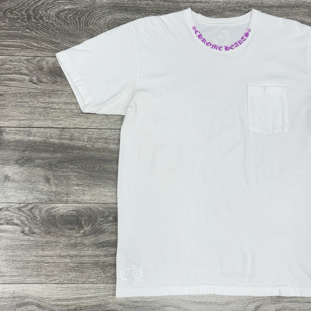 Size XL - Chrome Hearts Collar Print T-Shirt ' White Purple ' | WORN 1-3x