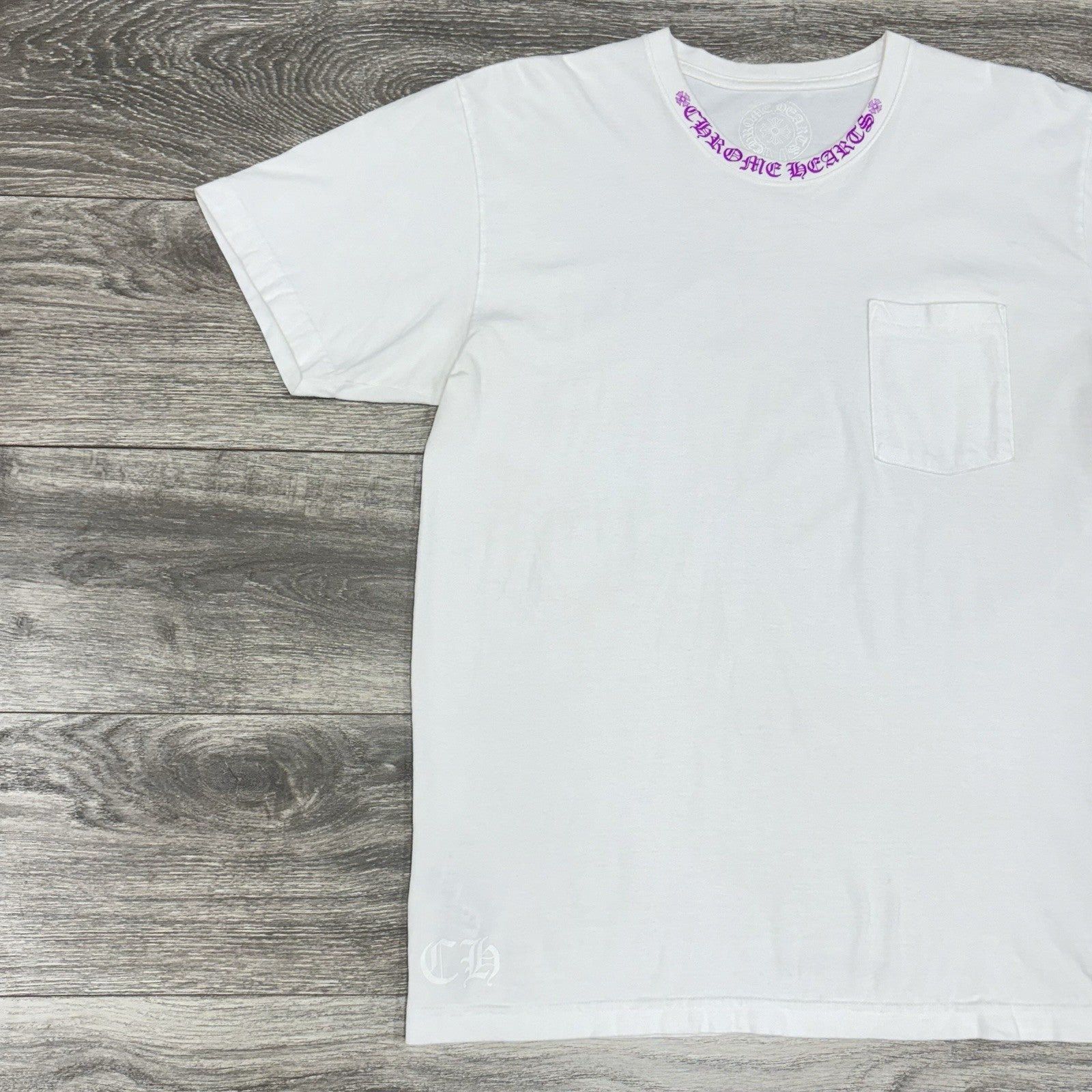 Size XL - Chrome Hearts Collar Print T-Shirt ' White Purple ' | WORN 1-3x