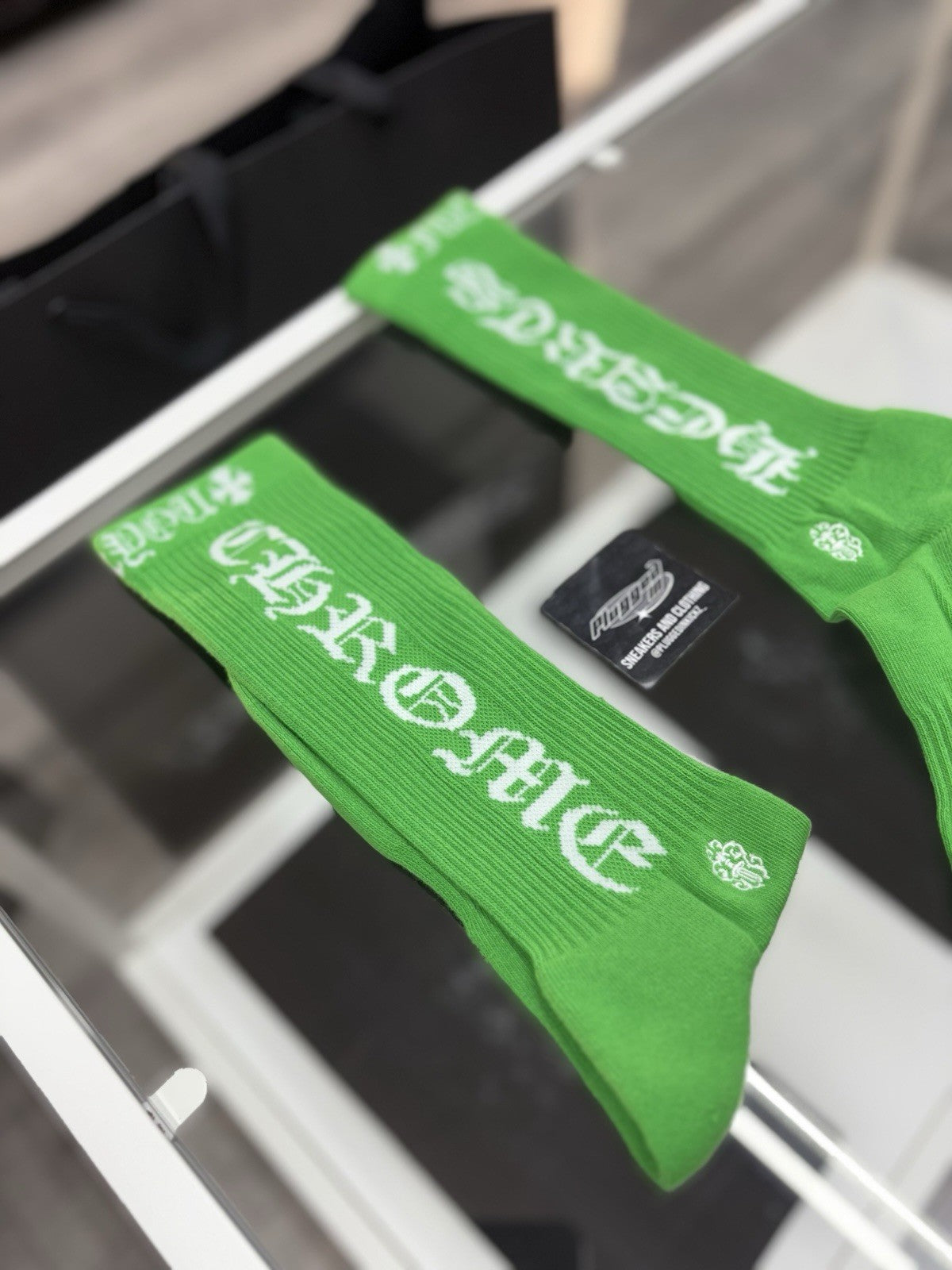 Size Large (9-13 US) - Chrome Hearts Socks ' Green ' | NEW!