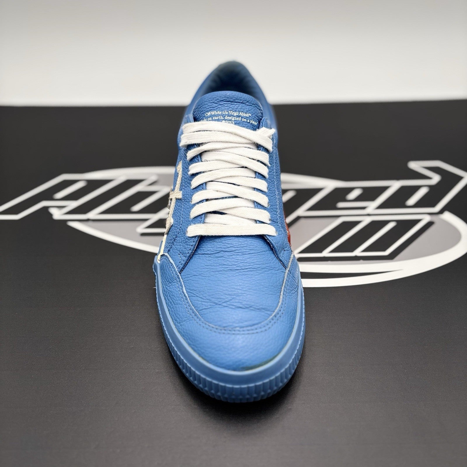 Size 43 (10 US) - Off-White Vulc Leather ' Blue, White ' | GREAT CONDITION!