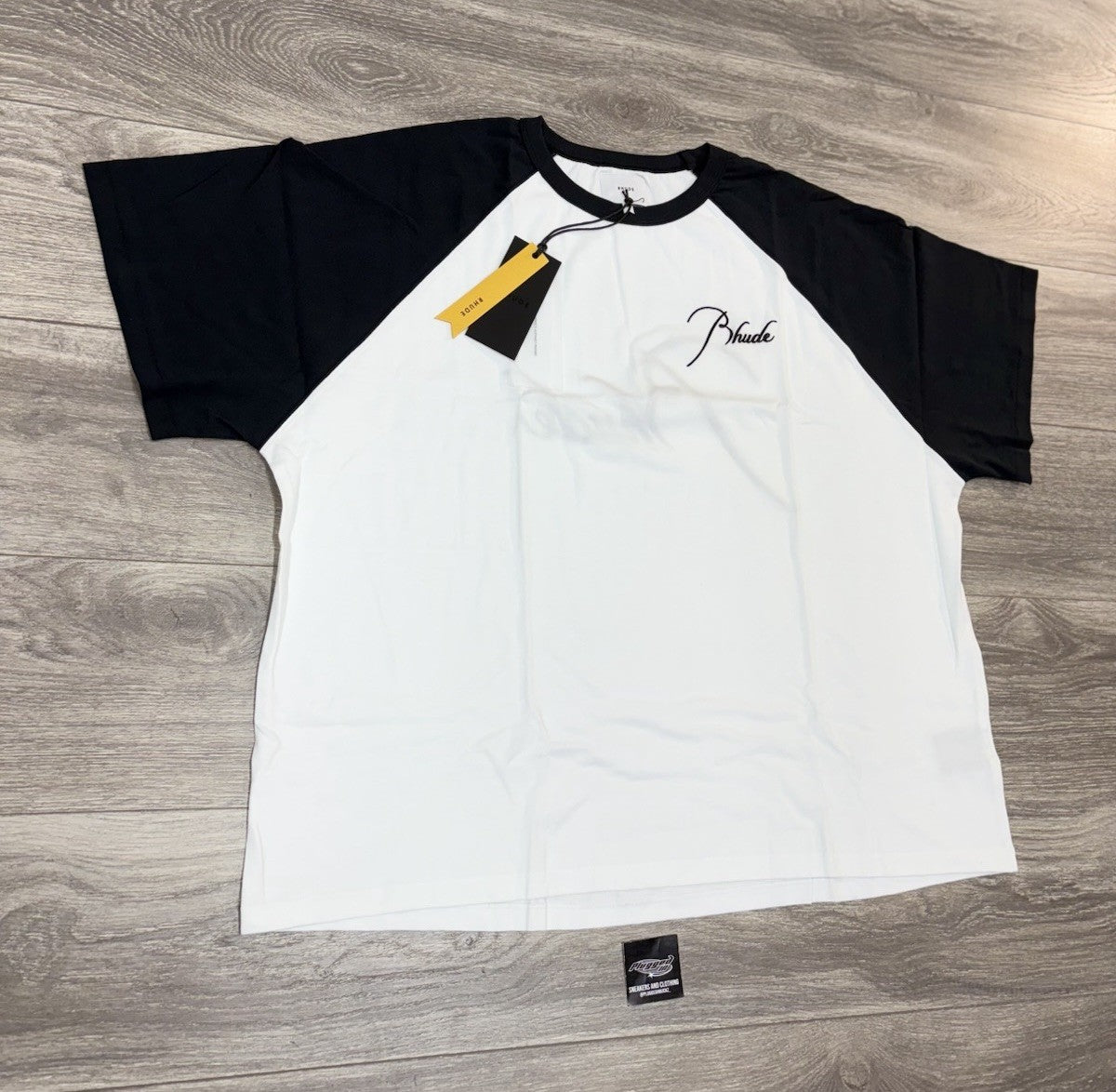 Size Small - Rhude Logo Embroidered Cotton T-Shirt ' Vintage Black ' | NEW!