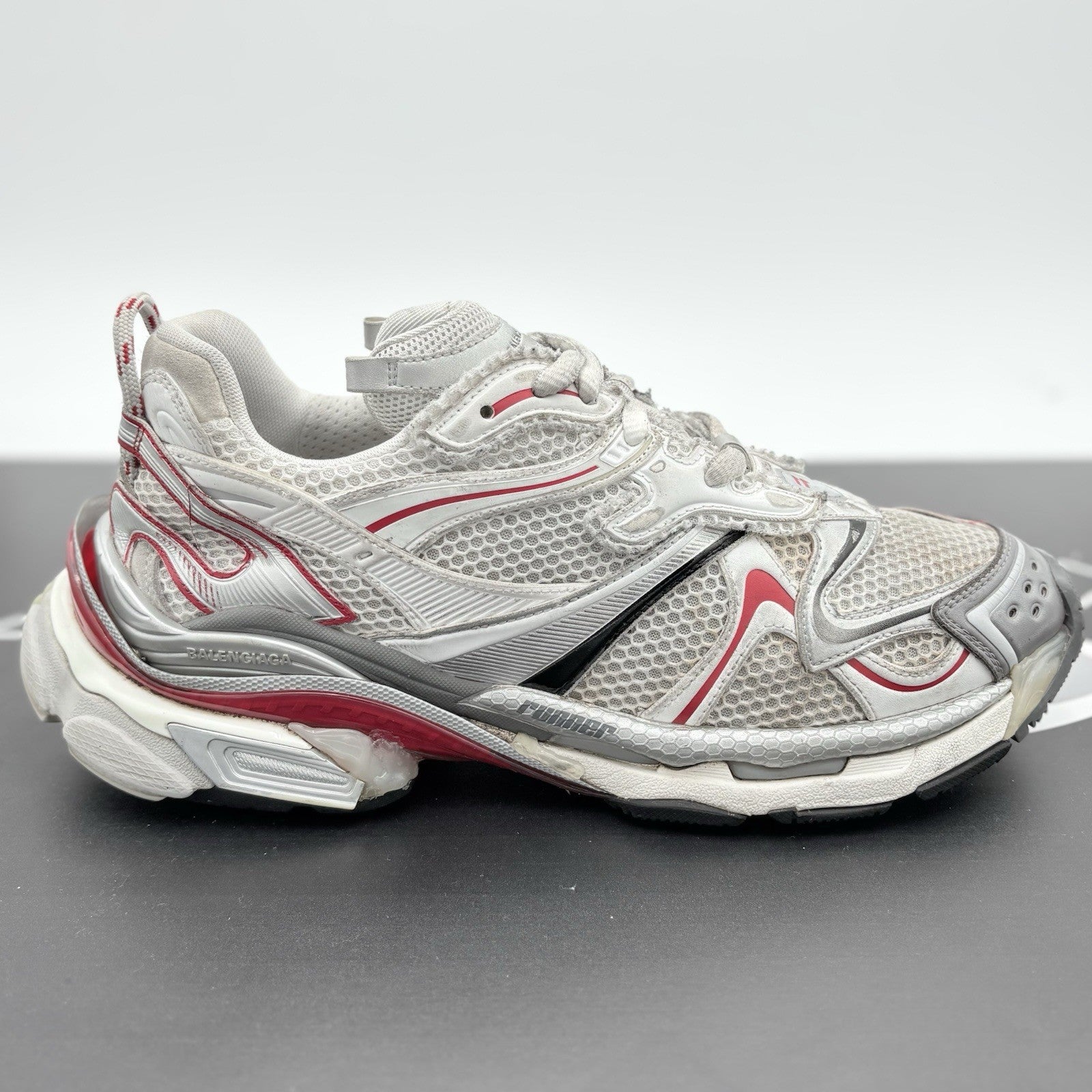 Size 44 (11 US) - Balenciaga Runner 2.0 ' White Grey Red ' | GREAT CONDITION!