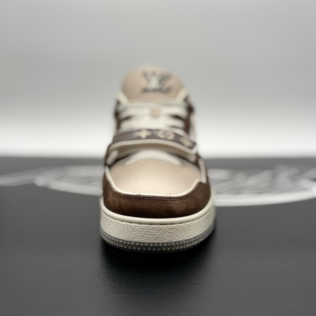 Size 9 LV (10-10.5 US) Louis Vuitton Trainer Strap ' Brown, Beige ' | EXCELLENT!