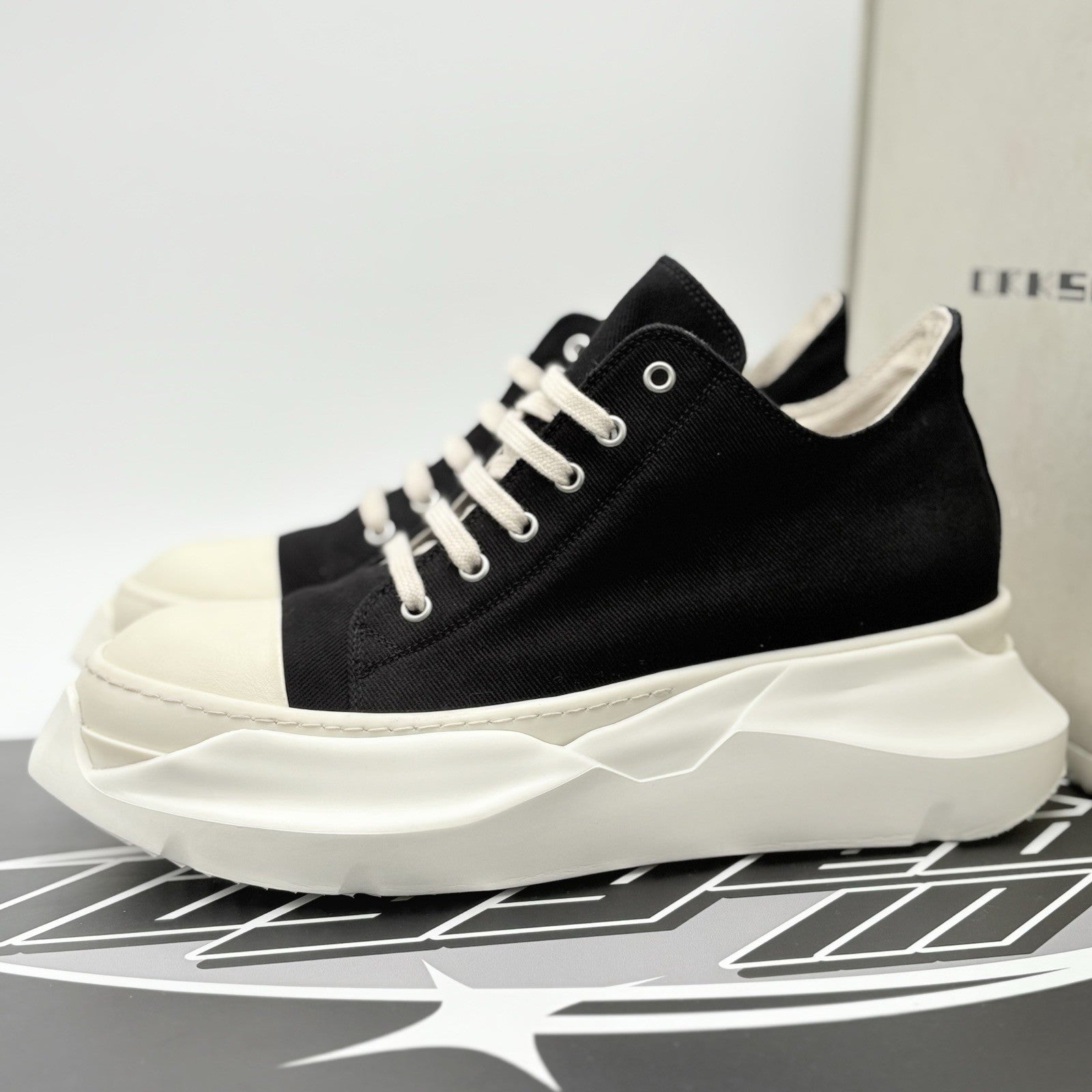 Size 43 (10 US) Rick Owens DRKSHDW Abstract Low ' Black Milk ' | GREAT CONDITION