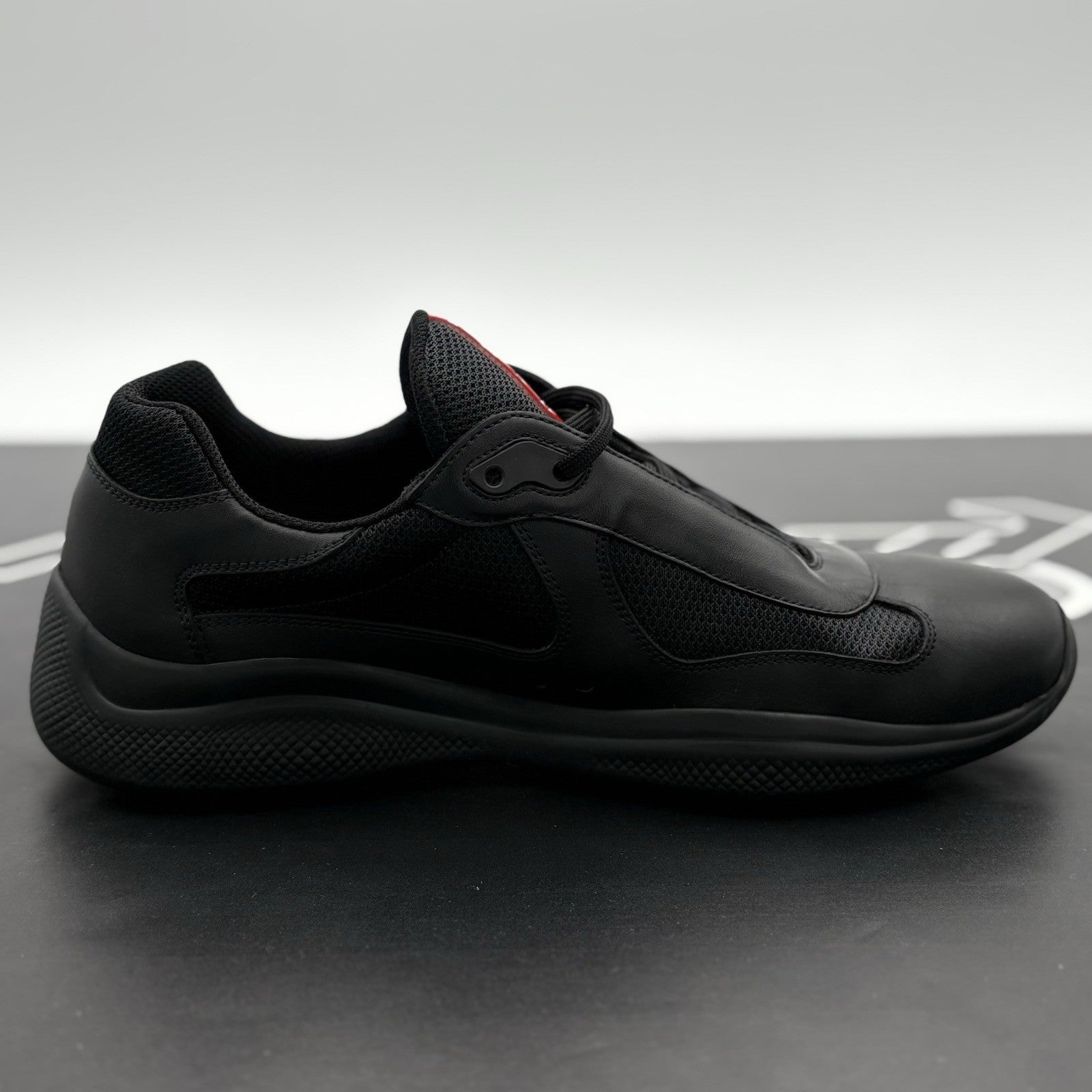 Size 7 UK (8 US) - Prada Americas Cup ' Black Leather ' | ONLY WORN 1x