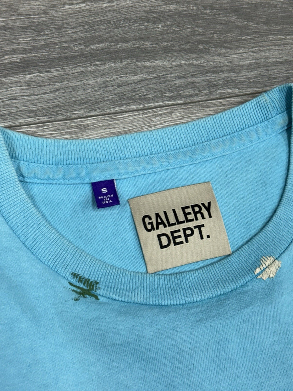 Size Small - Gallery Dept. Vintage Logo Painted Tee ' Turquoise '